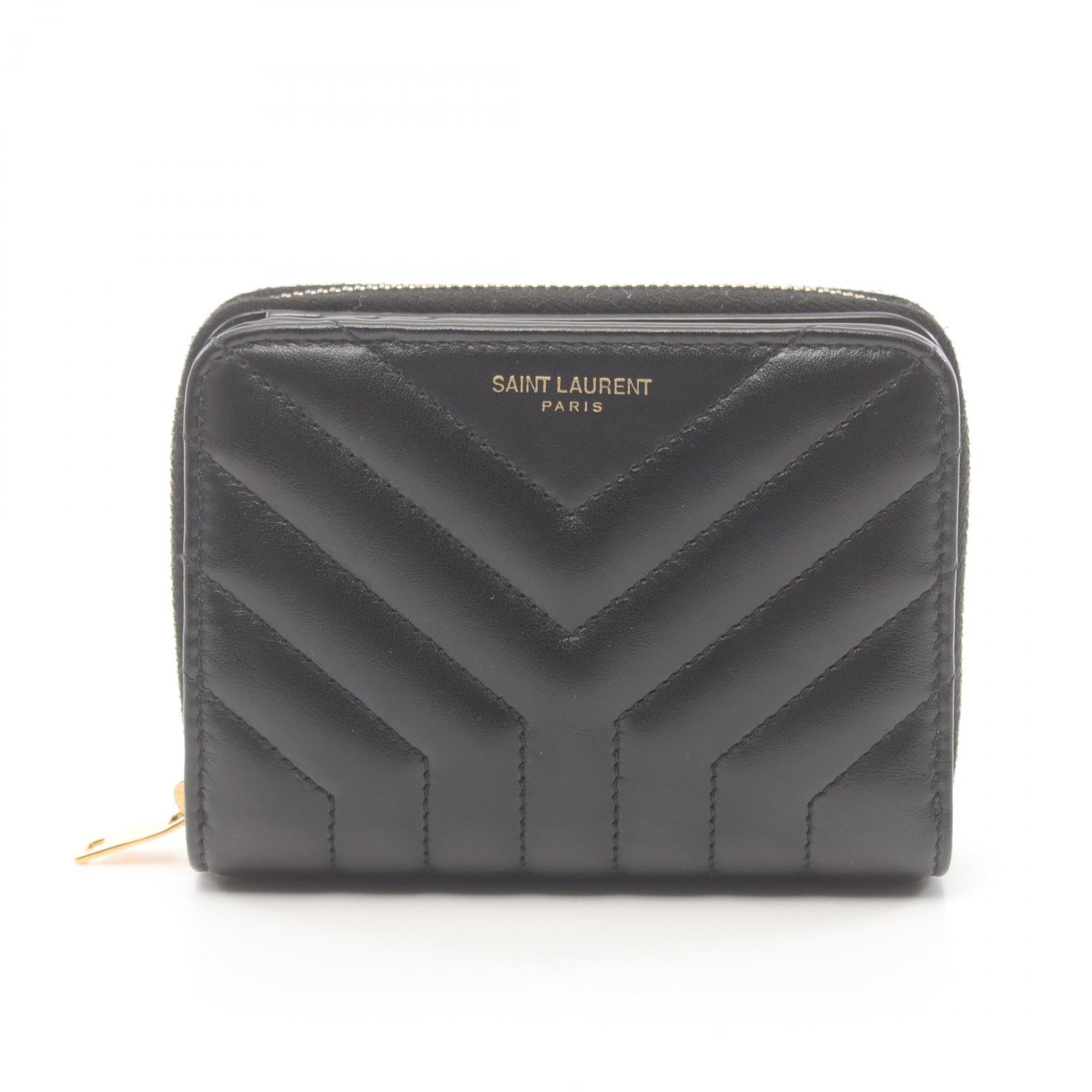 Yves Saint Laurent JOAN Leather Wallet Black