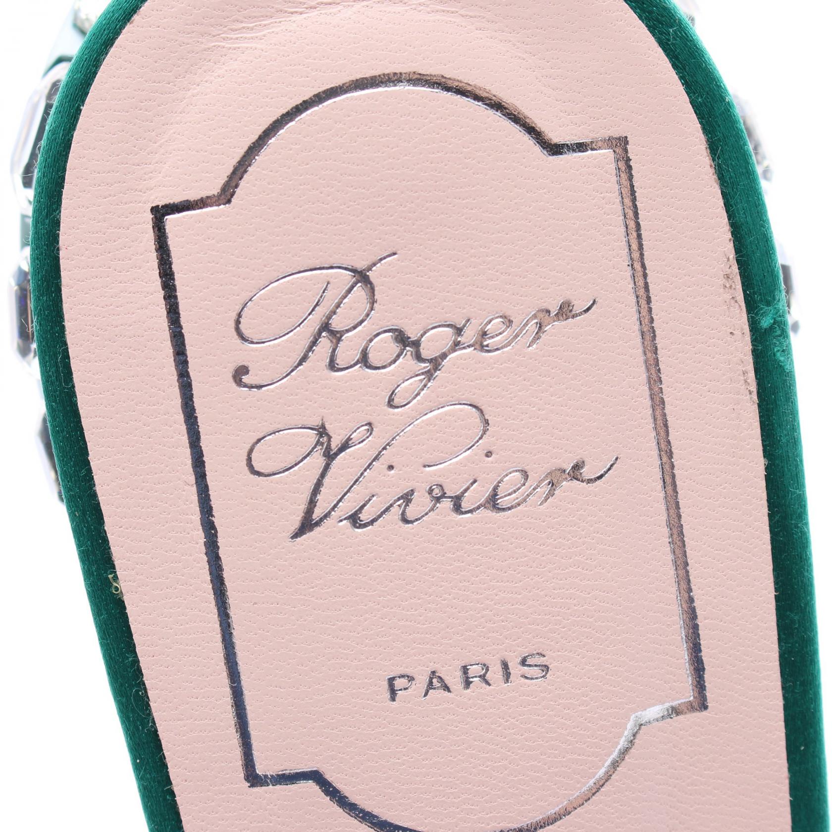 Roger Vivier Strass Heel Buckle Mules