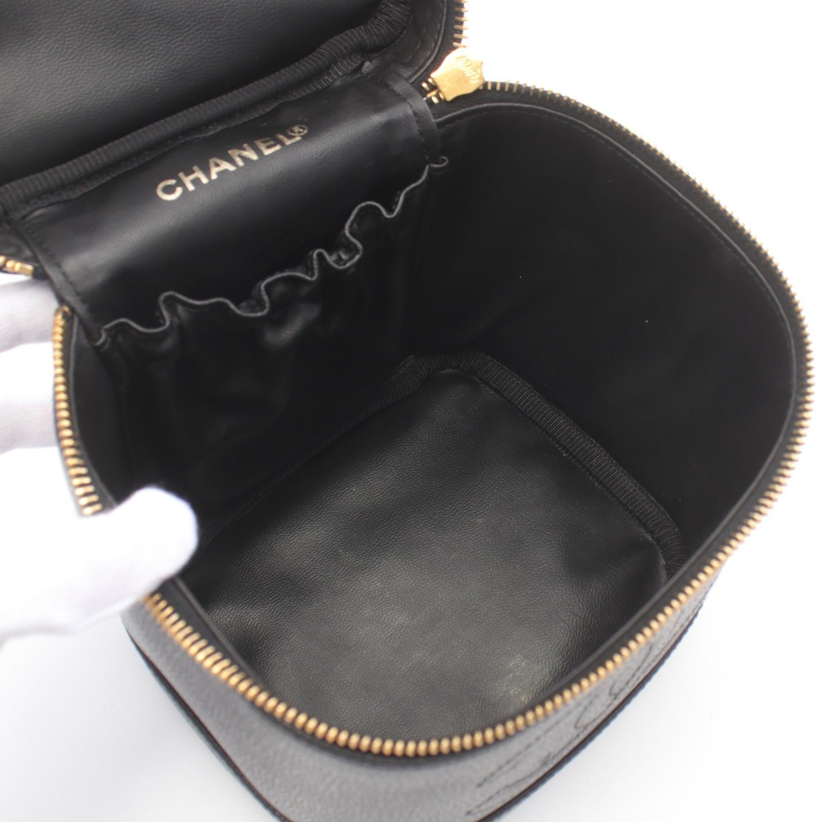 Chanel Caviar Skin Coco Mark Handbag Black