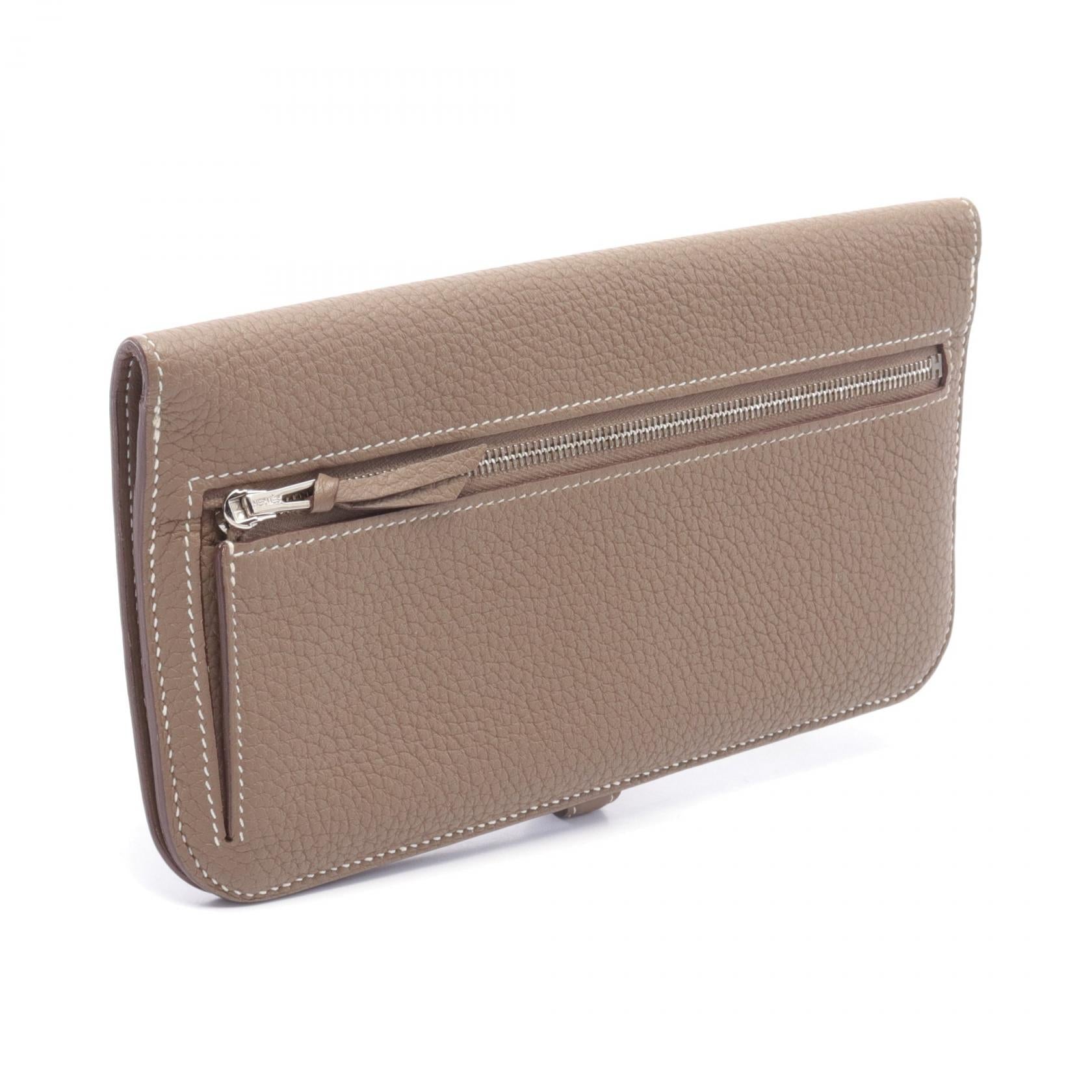 Hermes Dogon Long Bifold Wallet Brown