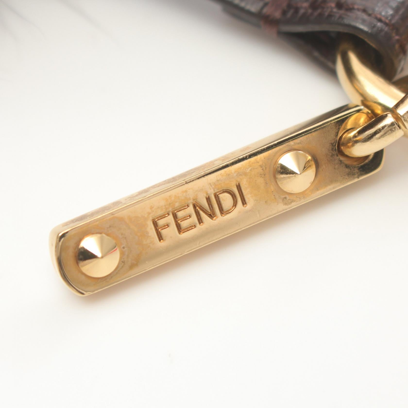 Fendi Leather Fox Fur Pom Pom Charm