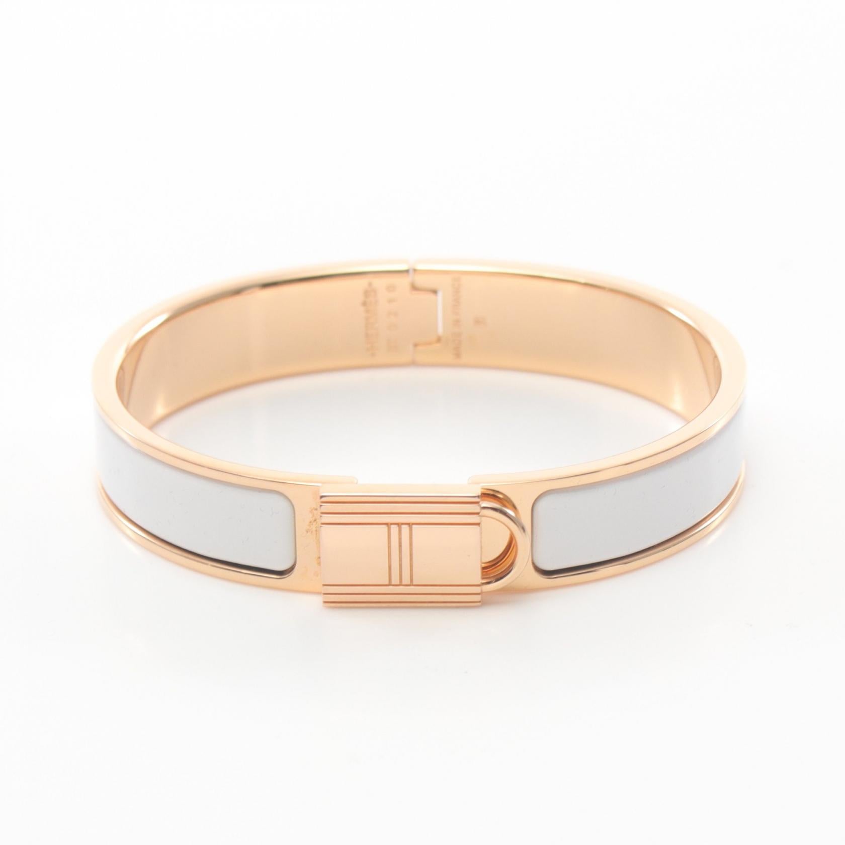 Hermes Click Cadena PM Bangle Gold Enamel