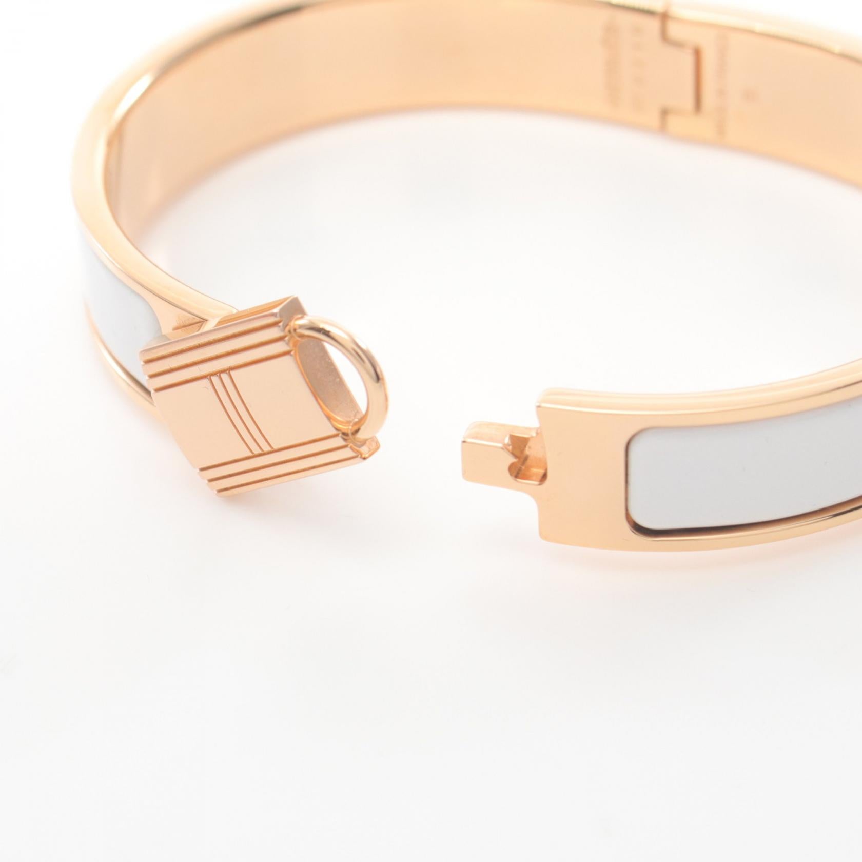 Hermes Click Cadena PM Bangle Gold Enamel