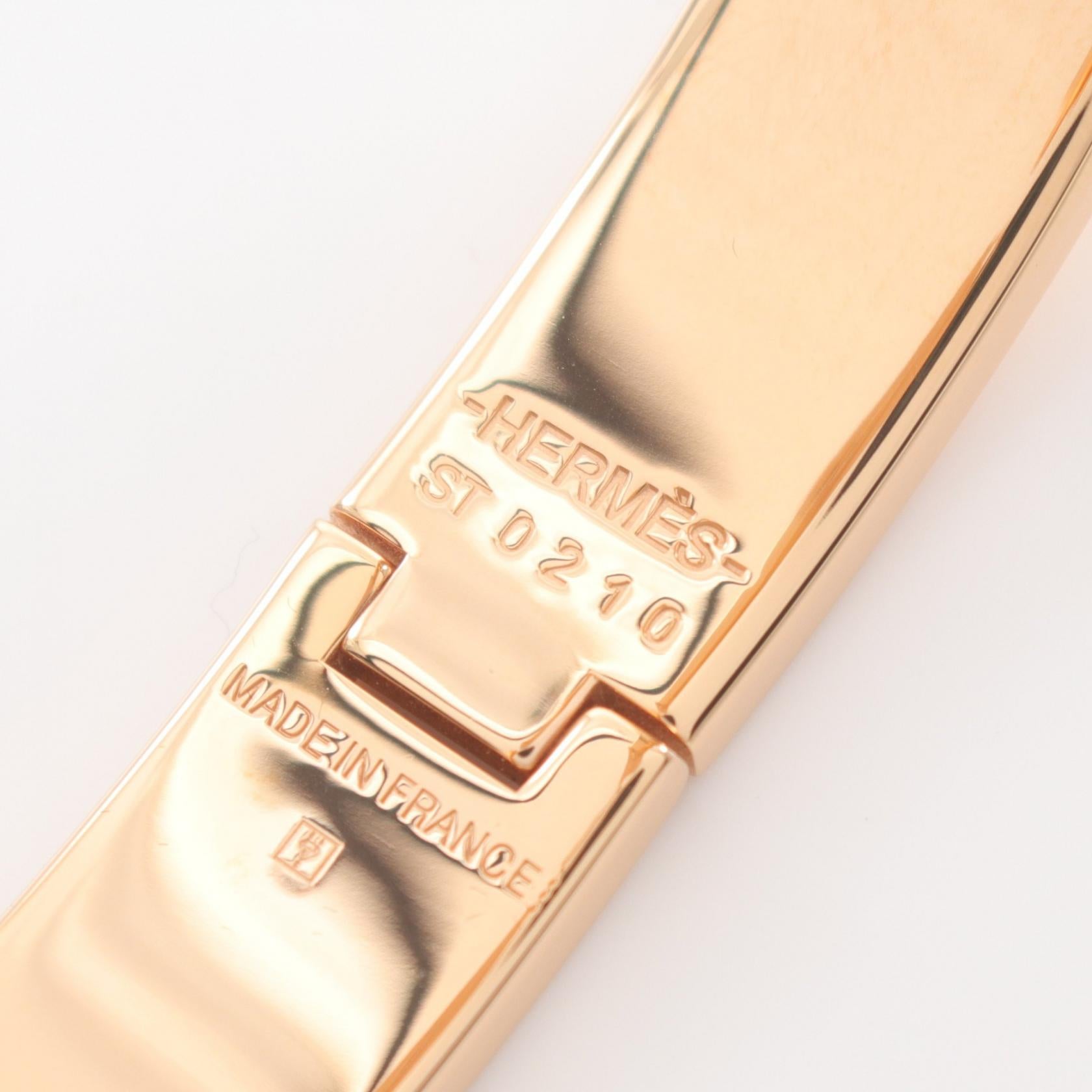 Hermes Click Cadena PM Bangle Gold Enamel