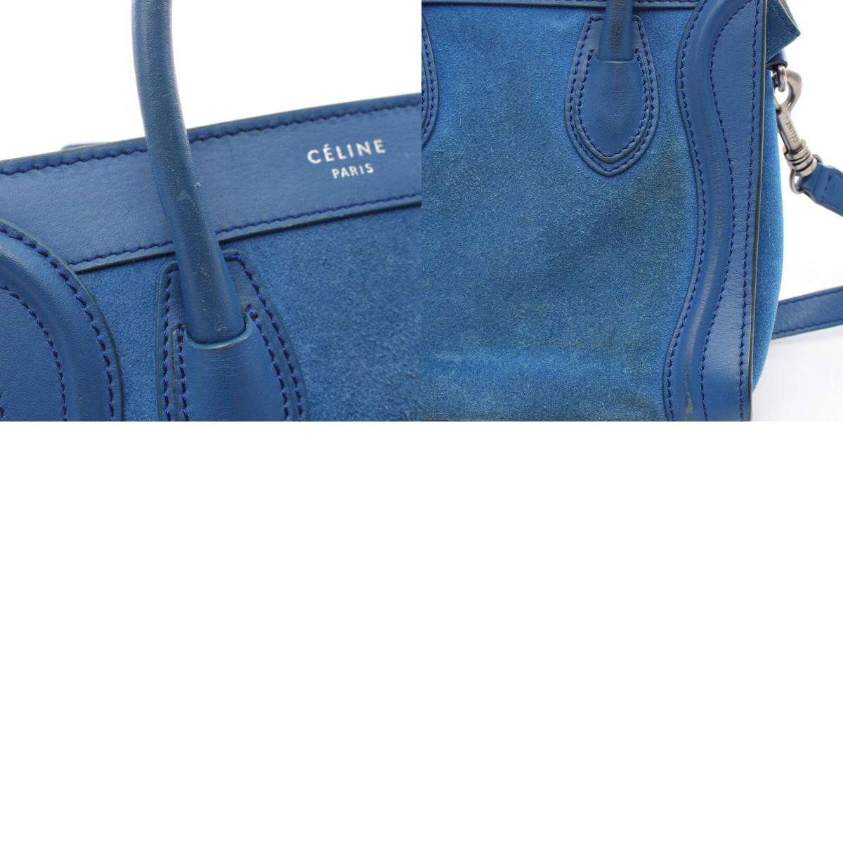 Celine Luggage Nano Shopper Suede Leather Handbag