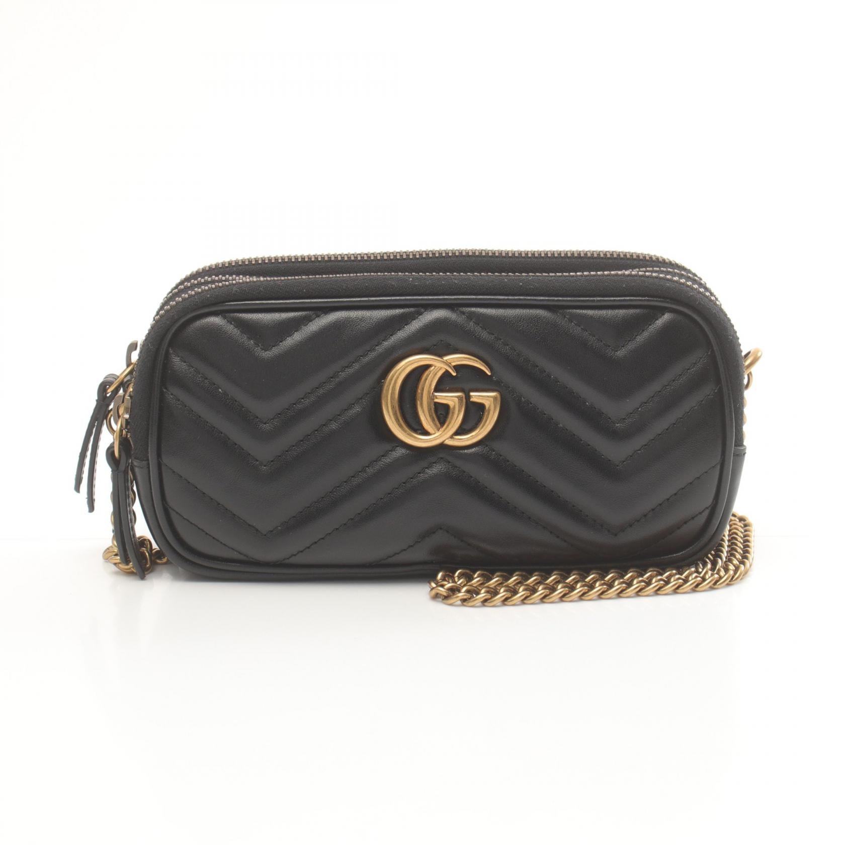 Gucci GG Marmont Leather Shoulder Bag Black