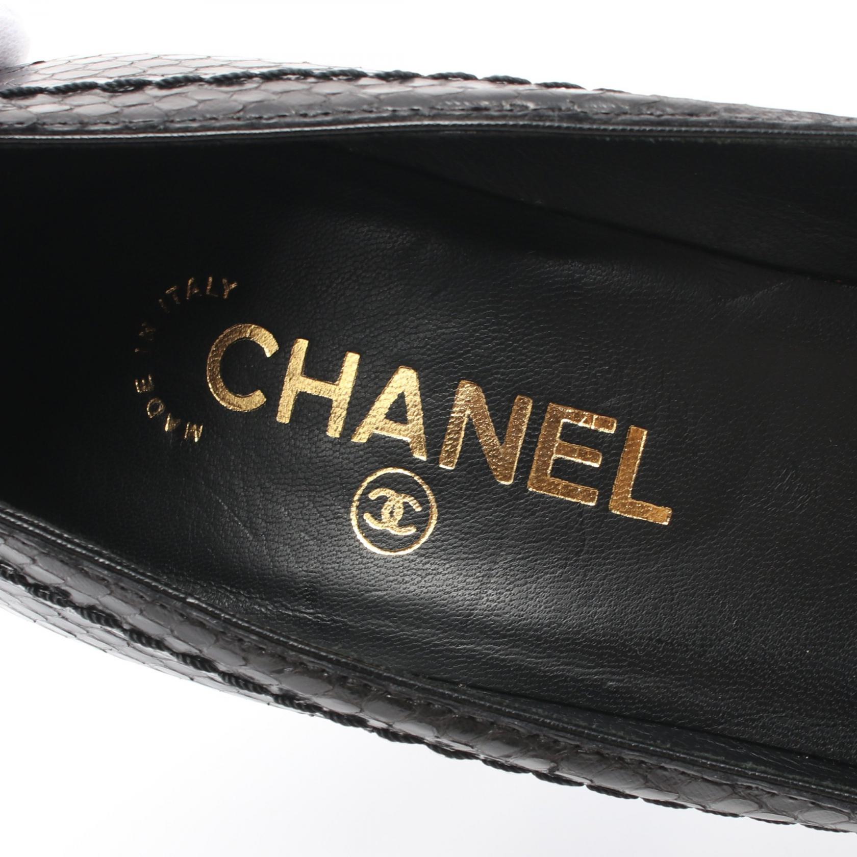 Chanel Python Leather Coco Mark Pumps