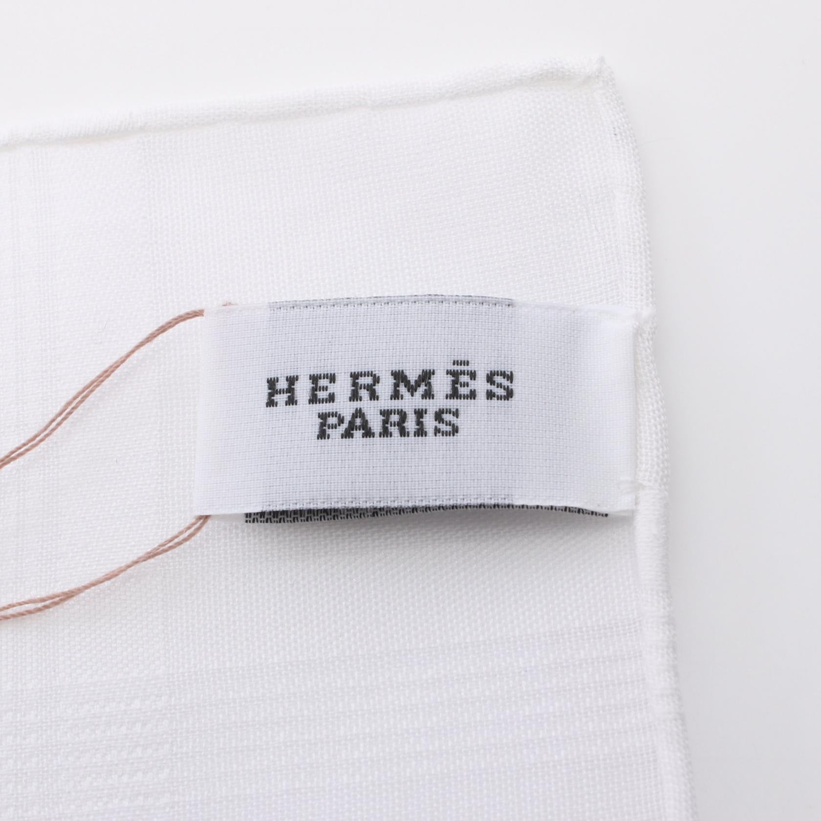 Hermes Cotton Scarf White