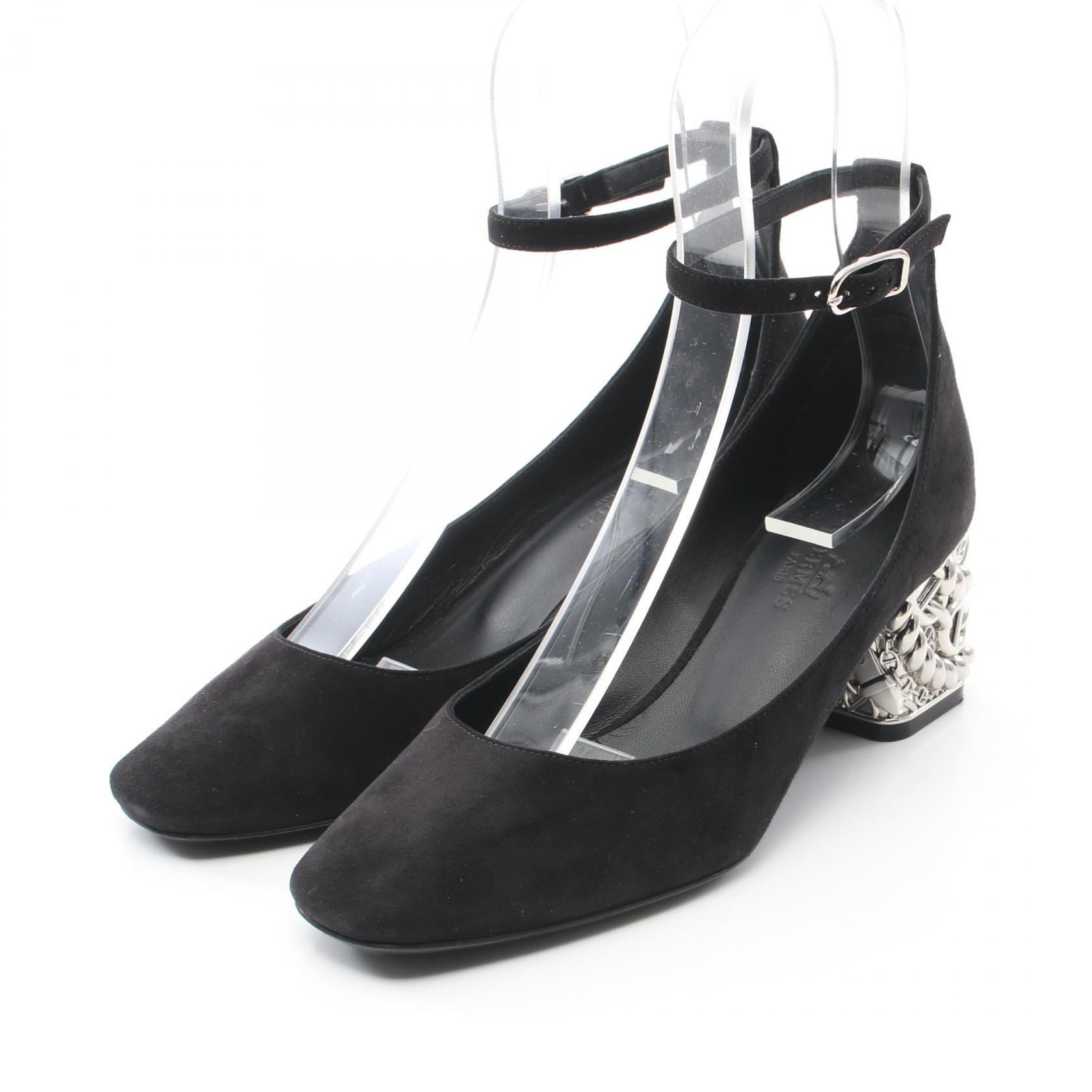 Hermes Suede Girly 60 Pumps Black