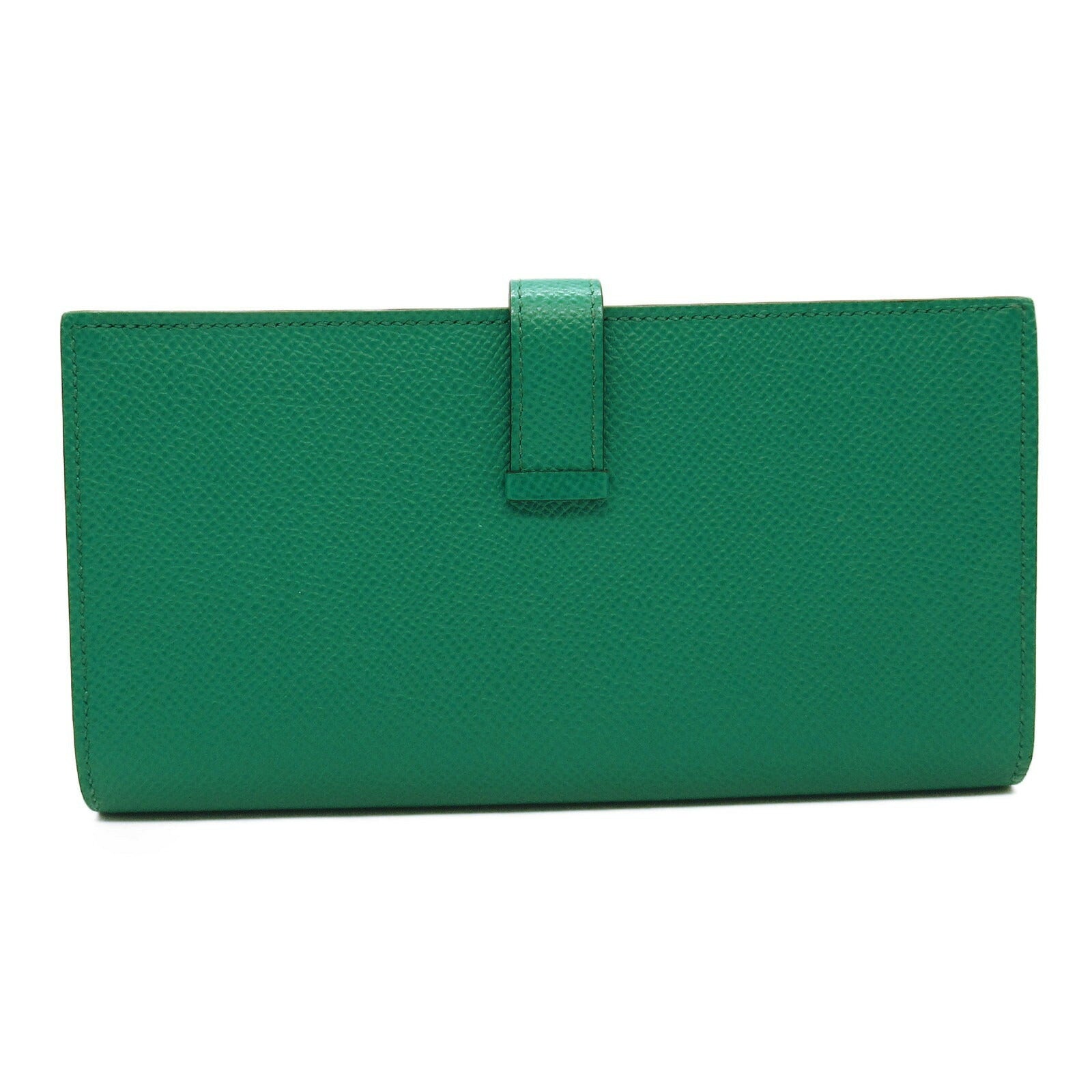 Hermes Bearn Souffle Green Leather Wallet