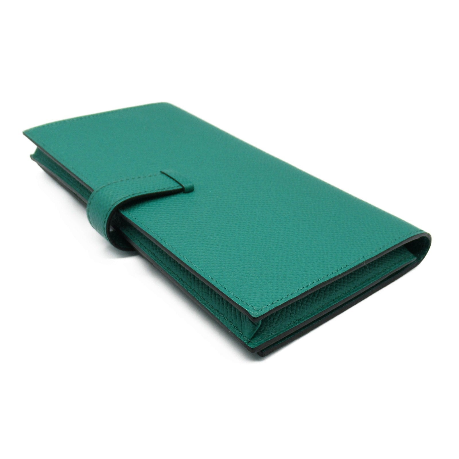 Hermes Bearn Souffle Green Leather Wallet