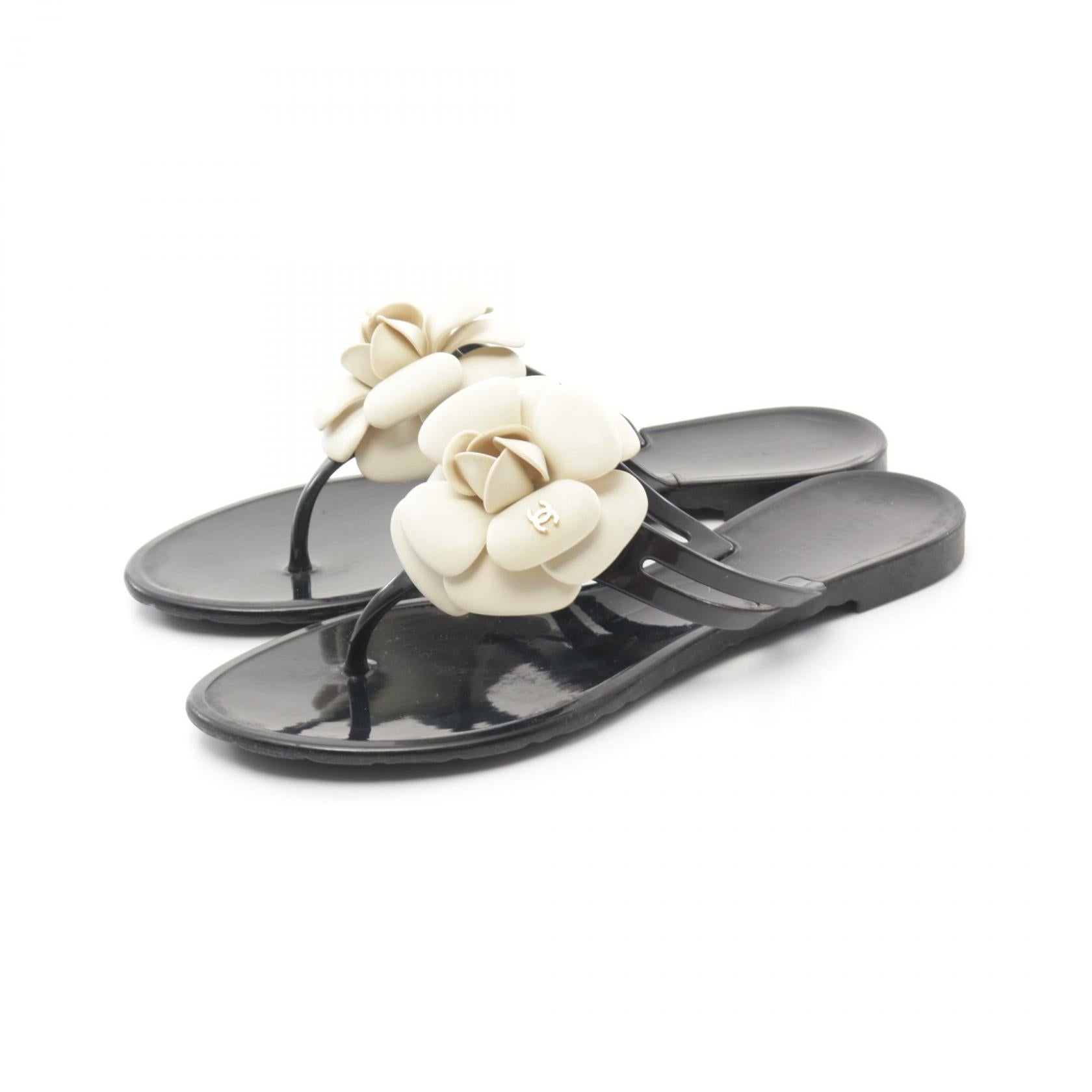 Chanel Camellia Sandals Patent Leather