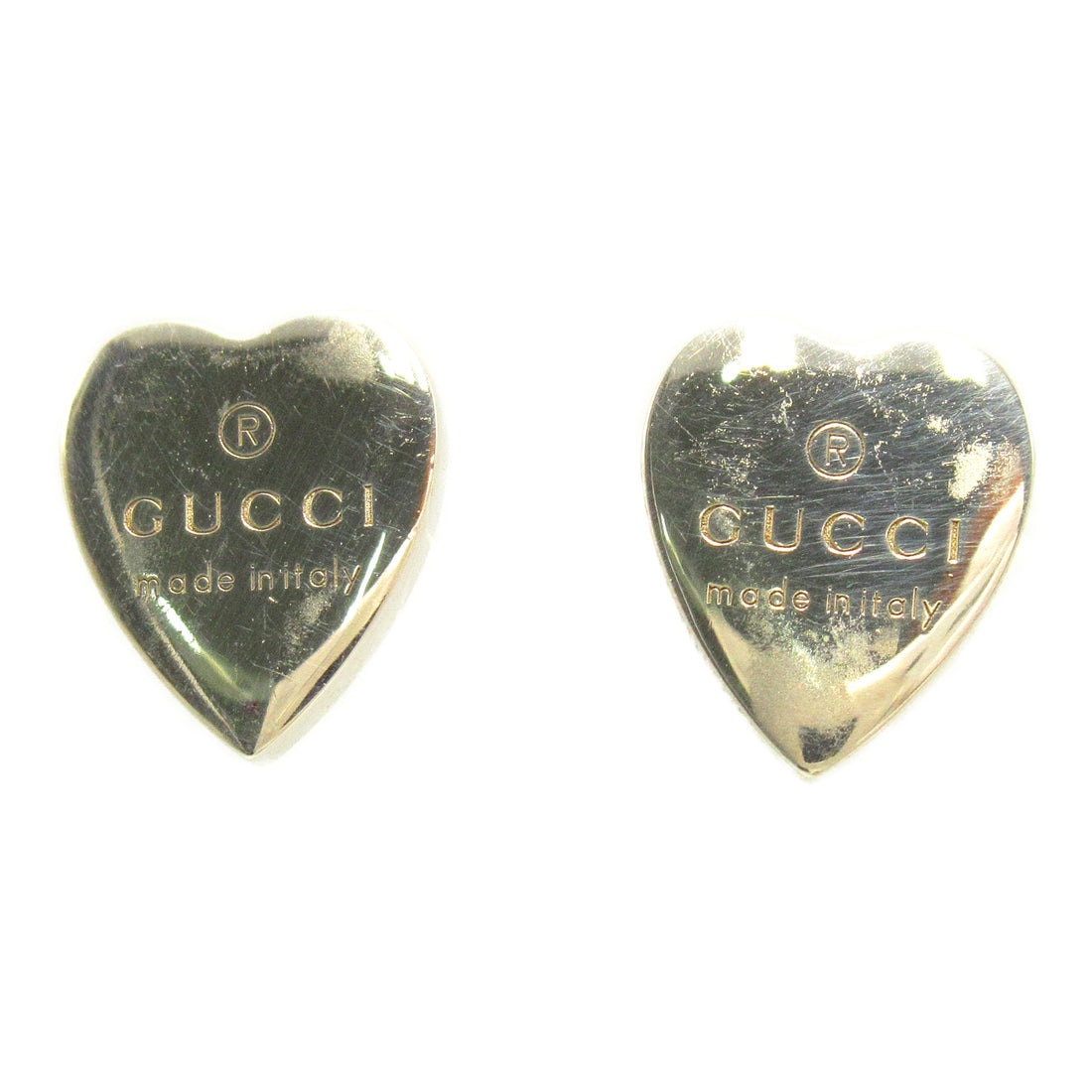 Gucci Silver 925 Heart Logo Earrings