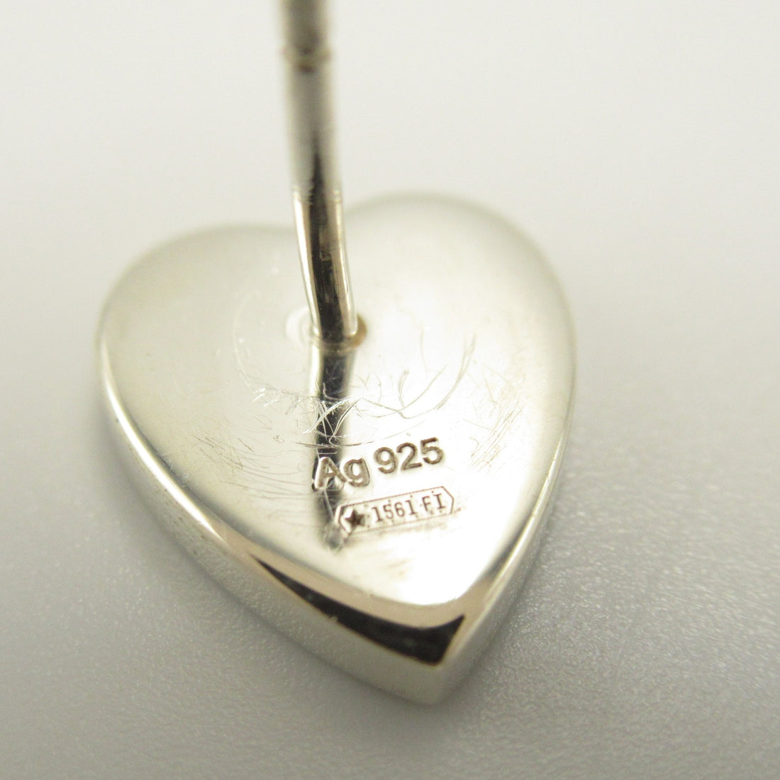 Gucci Silver 925 Heart Logo Earrings