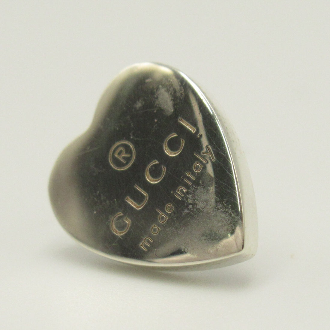 Gucci Silver 925 Heart Logo Earrings