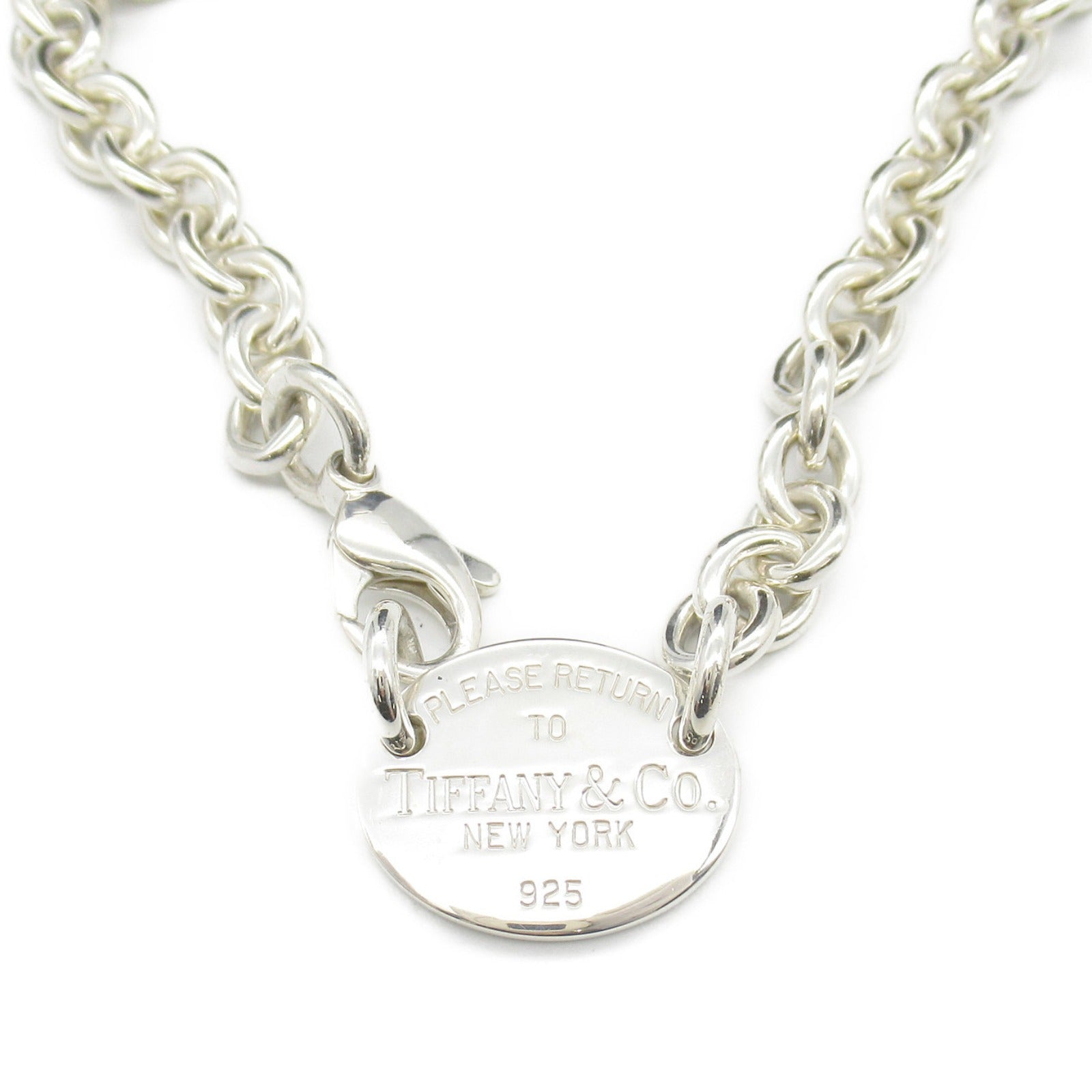 Tiffany & Co Silver 925 Return to Oval Choker Necklace