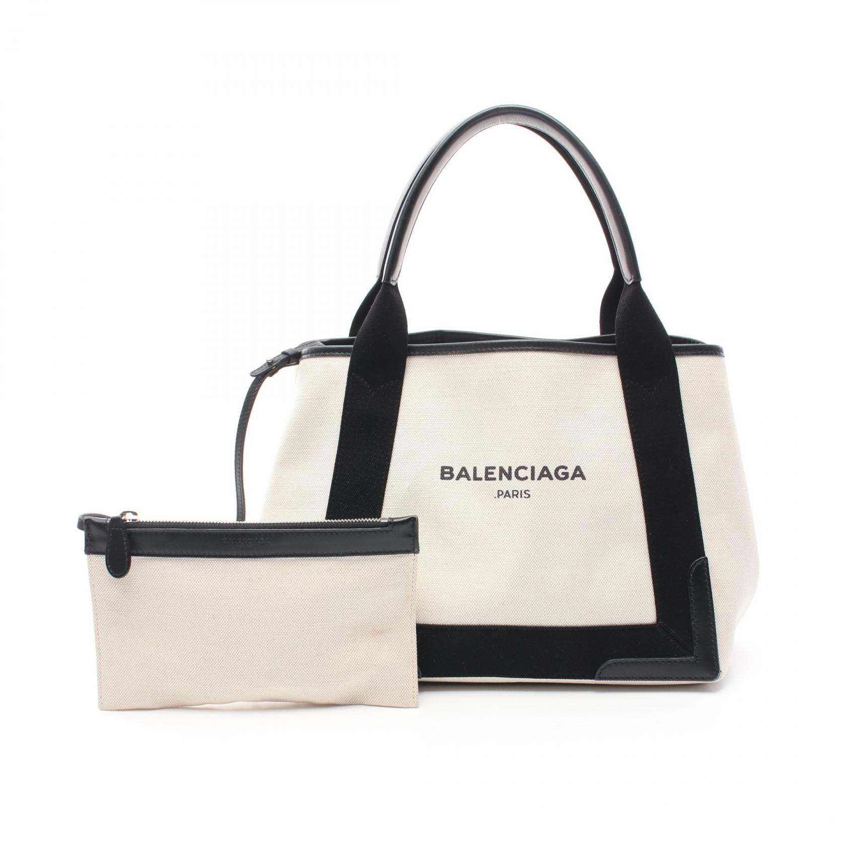 Balenciaga Navy Cabas S Tote Canvas Tote Bag 339933 in Very Good Condition