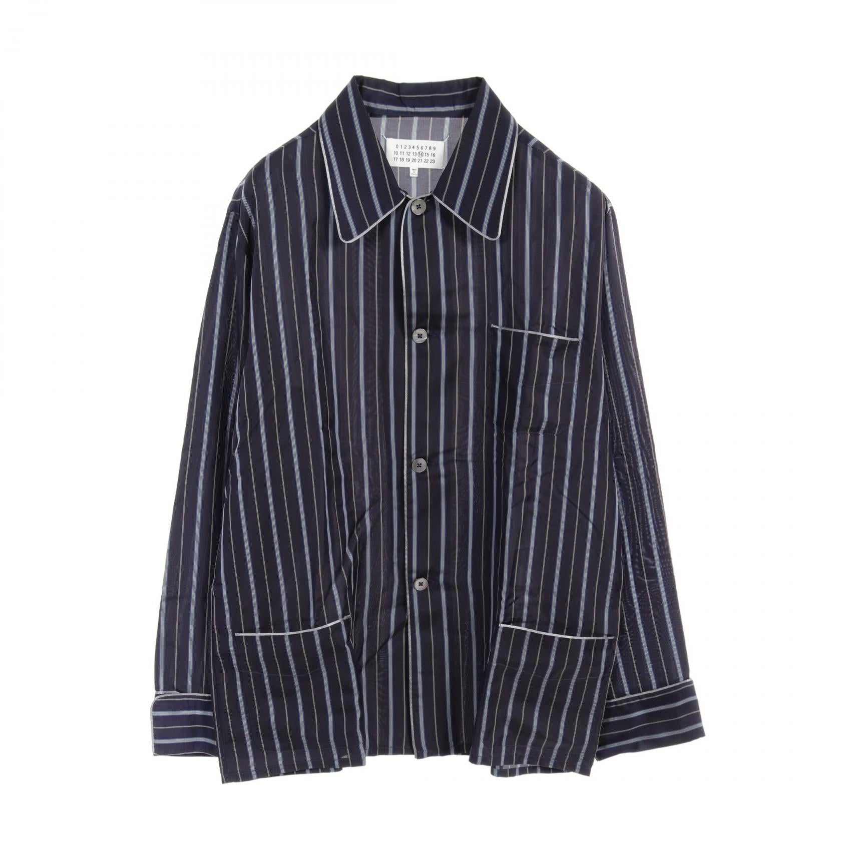 Maison Margiela Men's Cupro Top Navy