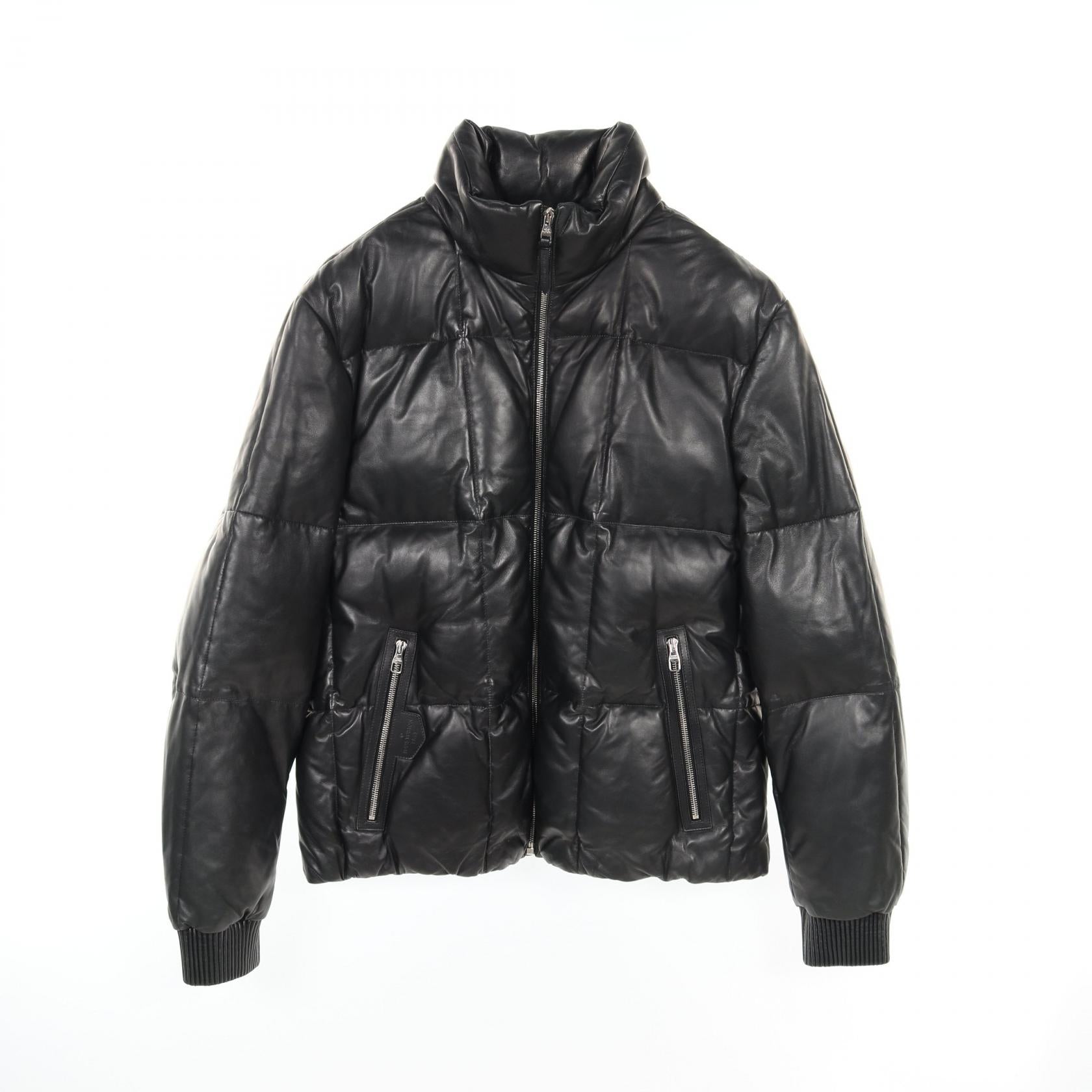 Louis Vuitton Men's Lamb Leather Down Jacket Black