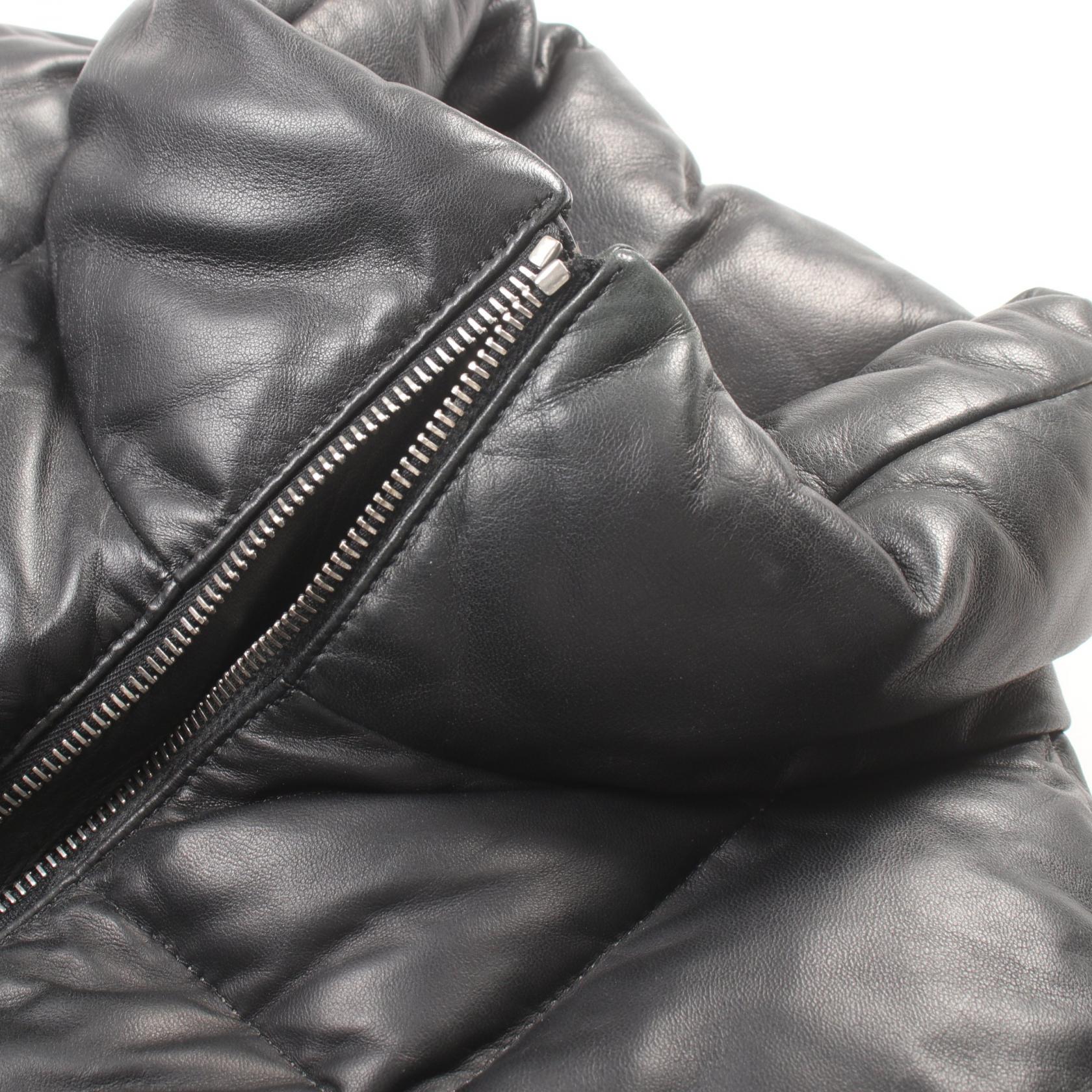 Louis Vuitton Men's Lamb Leather Down Jacket Black