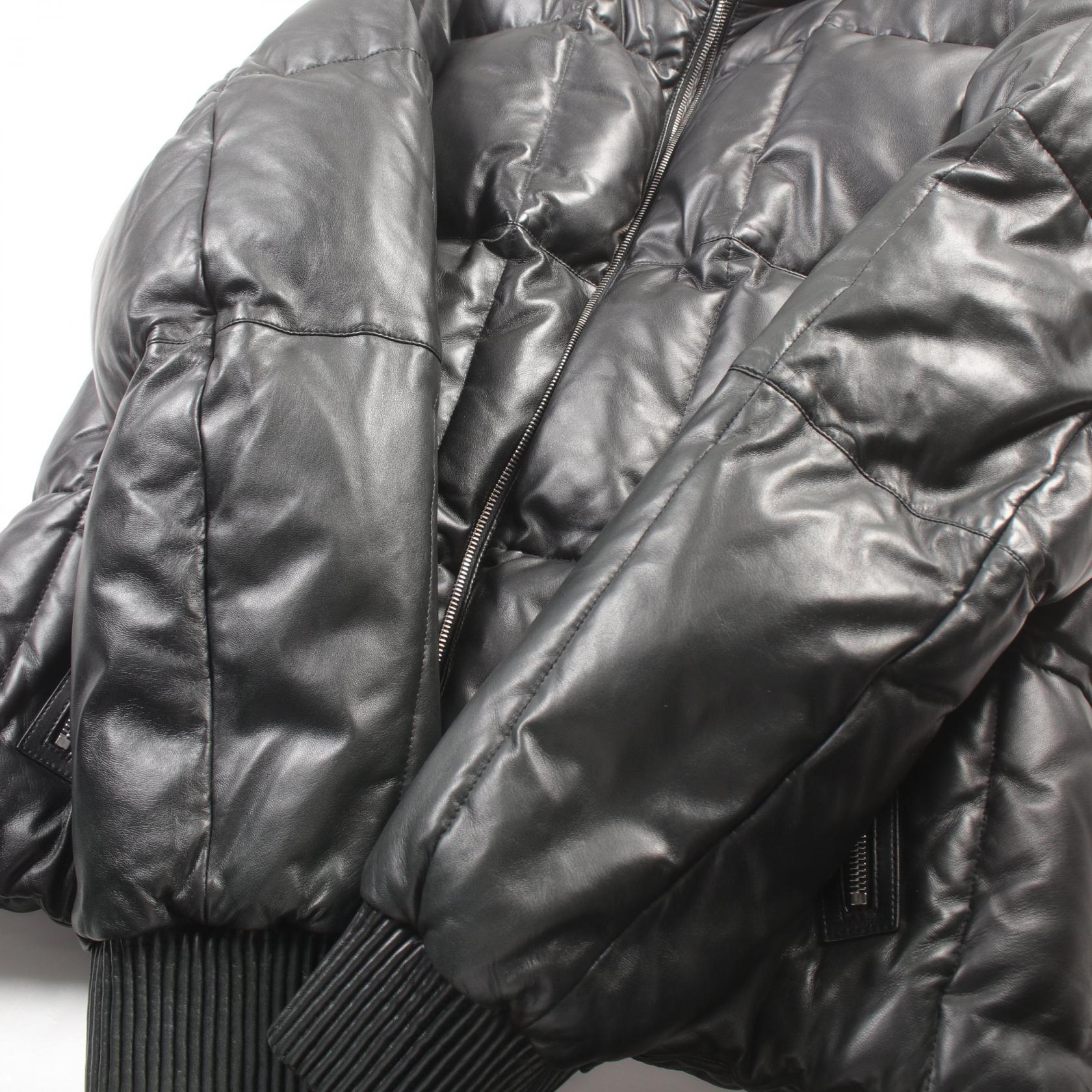 Louis Vuitton Men's Lamb Leather Down Jacket Black