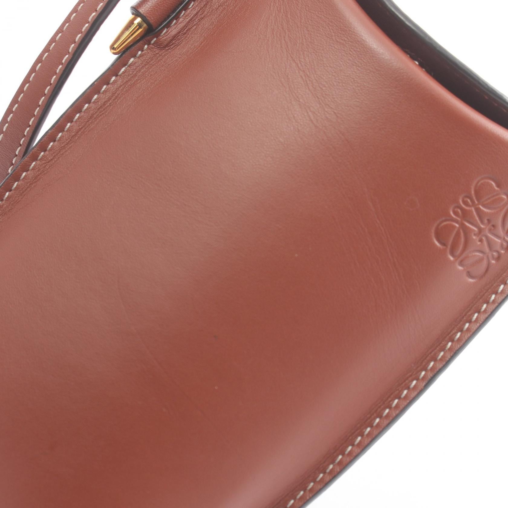 Loewe Gate Pocket Leather Shoulder Bag Brown