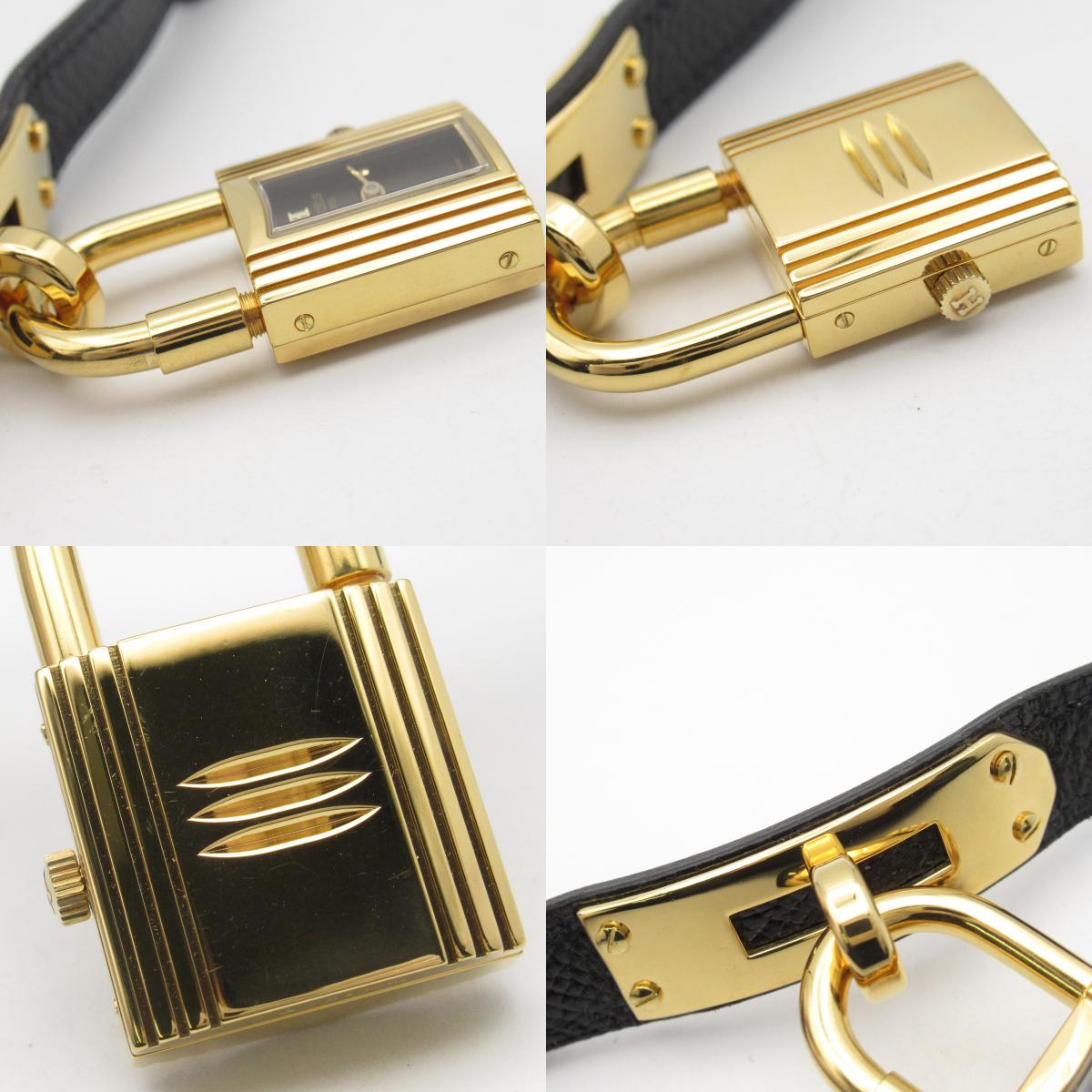 Hermes Kelly Watch Gold Plated Leather Belt