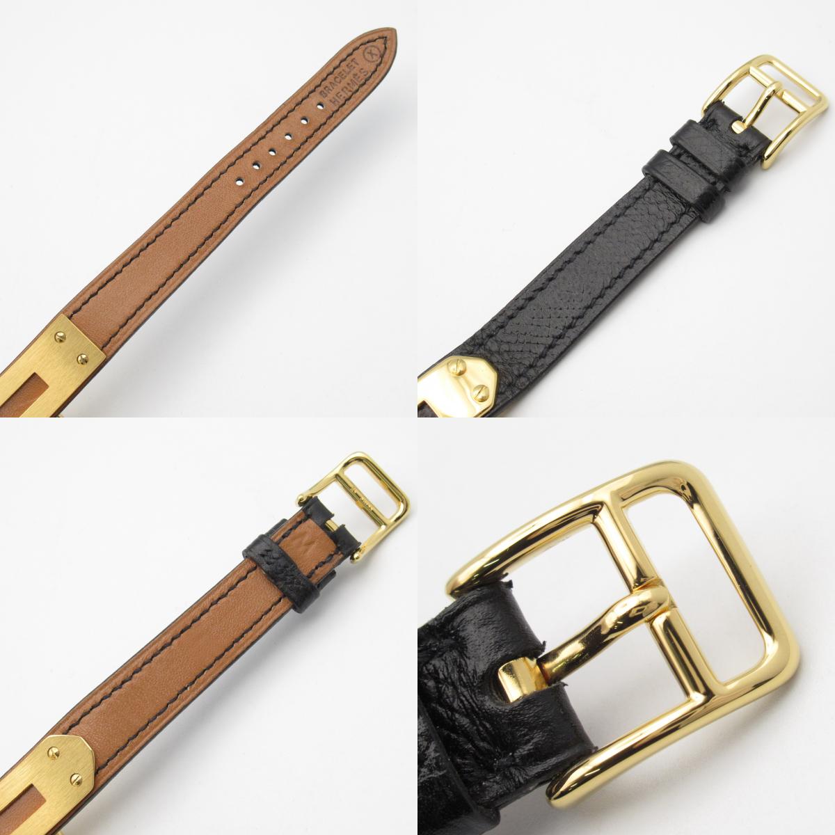 Hermes Kelly Watch Gold Plated Leather Belt