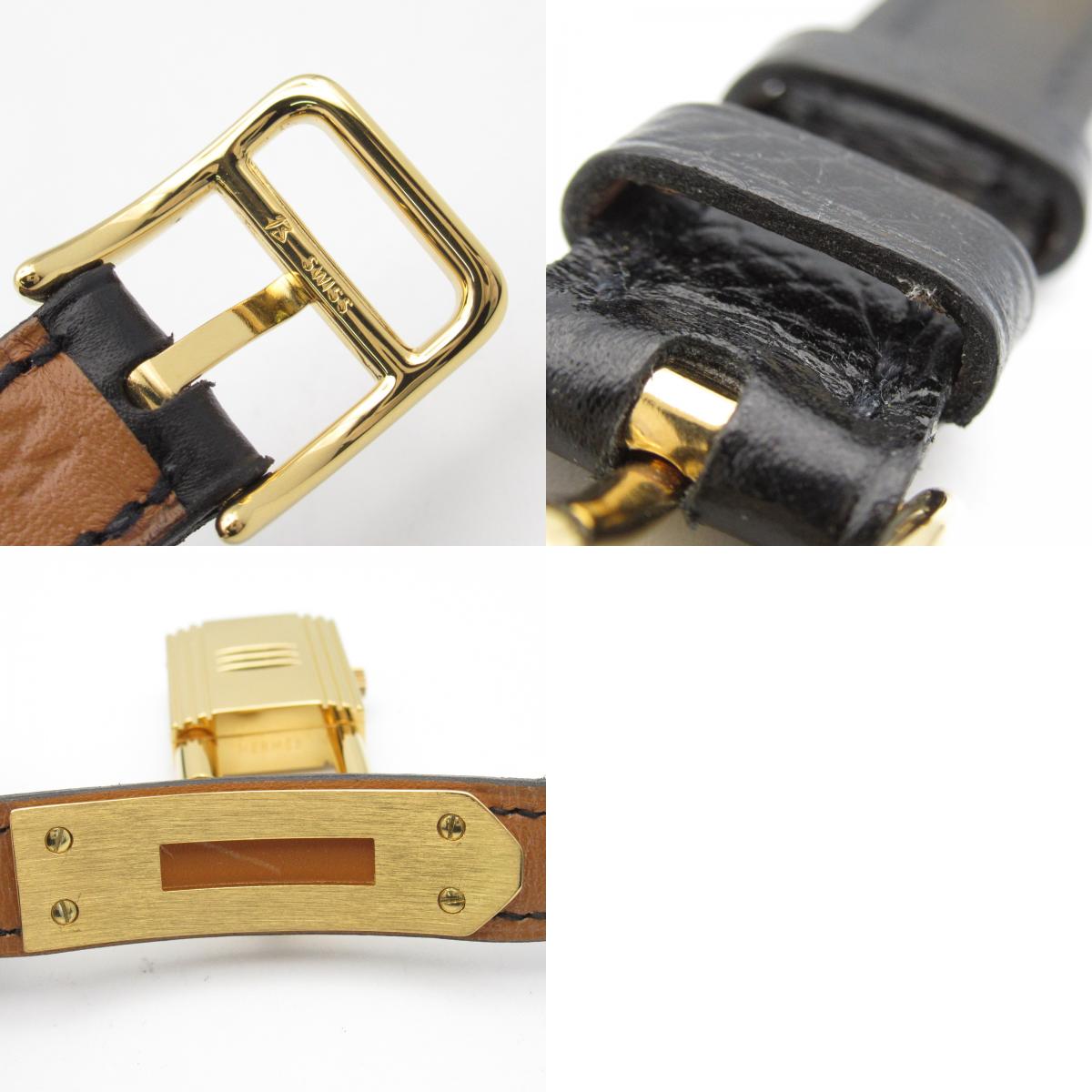 Hermes Kelly Watch Gold Plated Leather Belt