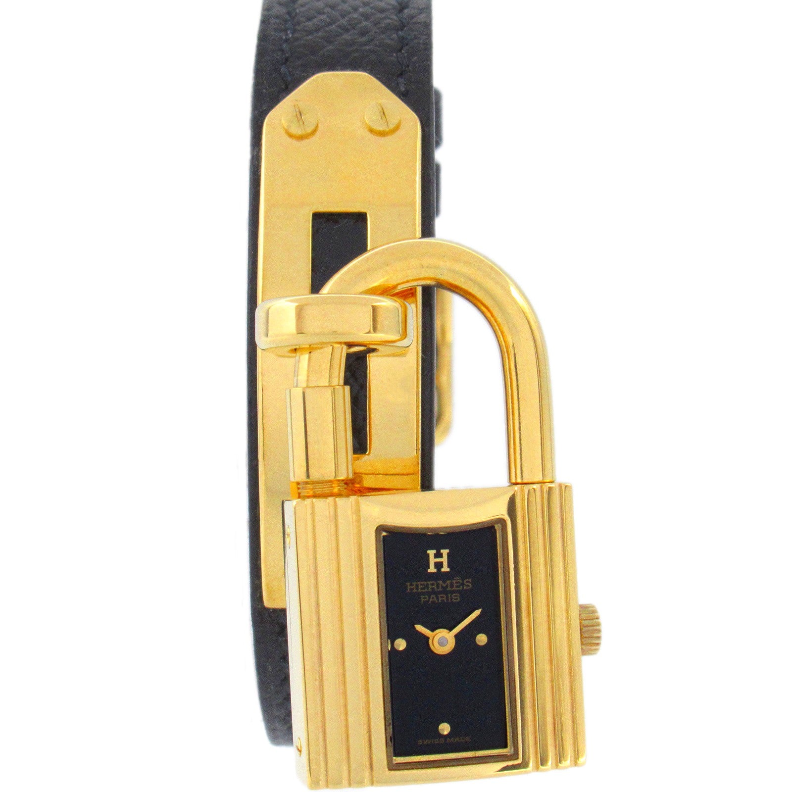 Hermes Kelly Watch Gold Plated Leather Belt