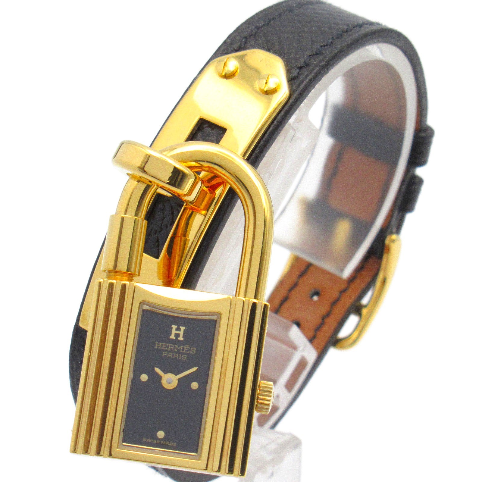 Hermes Kelly Watch Gold Plated Leather Belt