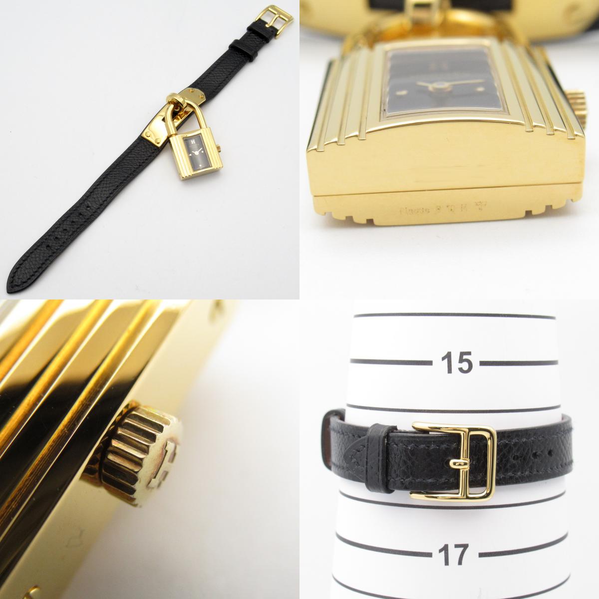 Hermes Kelly Watch Gold Plated Leather Belt