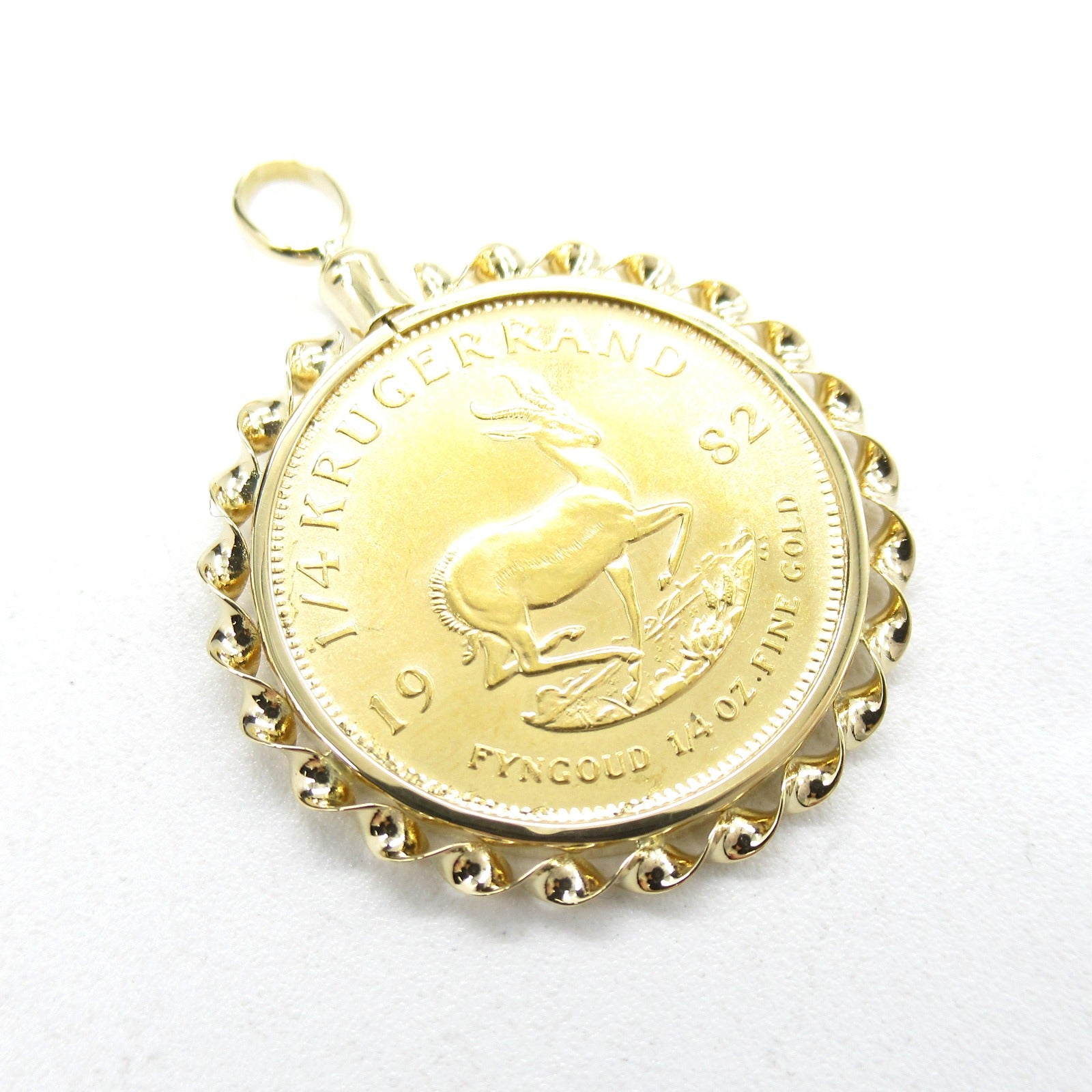 K18 YG Krugerrand Coin 1/4oz Pendant