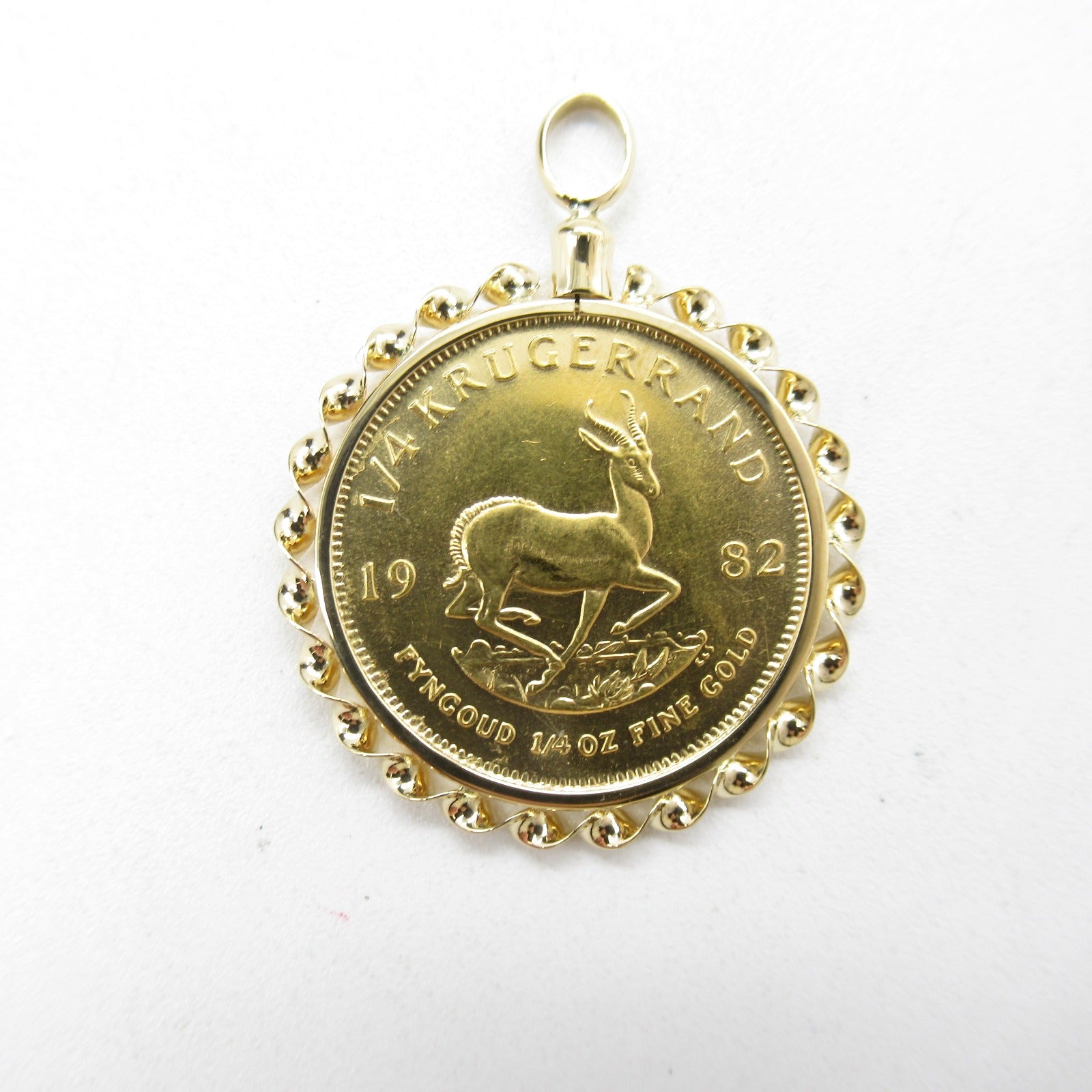 K18 YG Krugerrand Coin 1/4oz Pendant