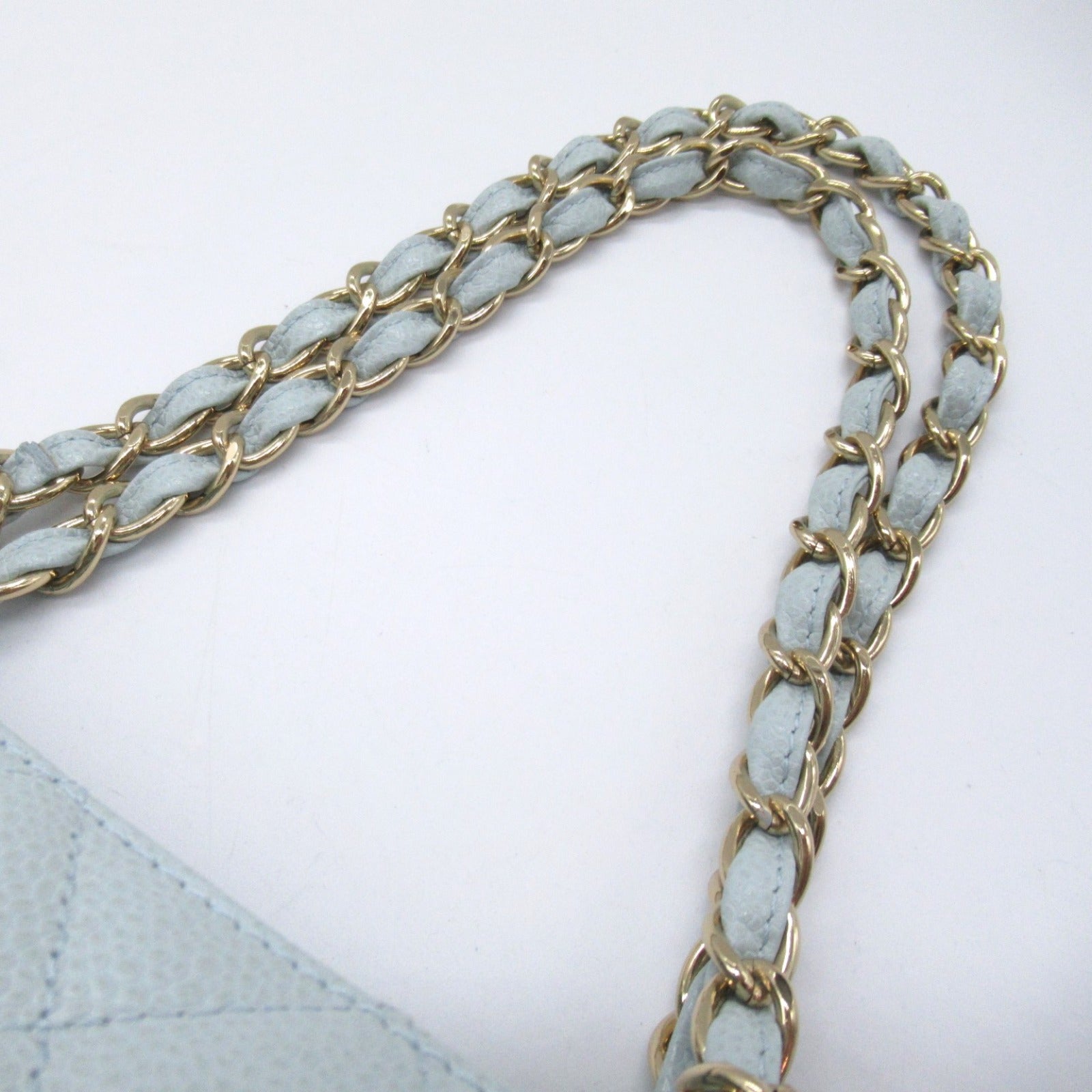 Chanel Caviar Skin Chain Shoulder Bag Blue