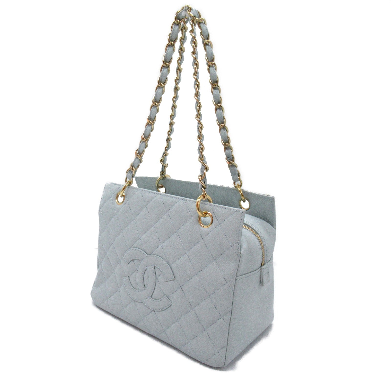 Chanel Caviar Skin Chain Shoulder Bag Blue