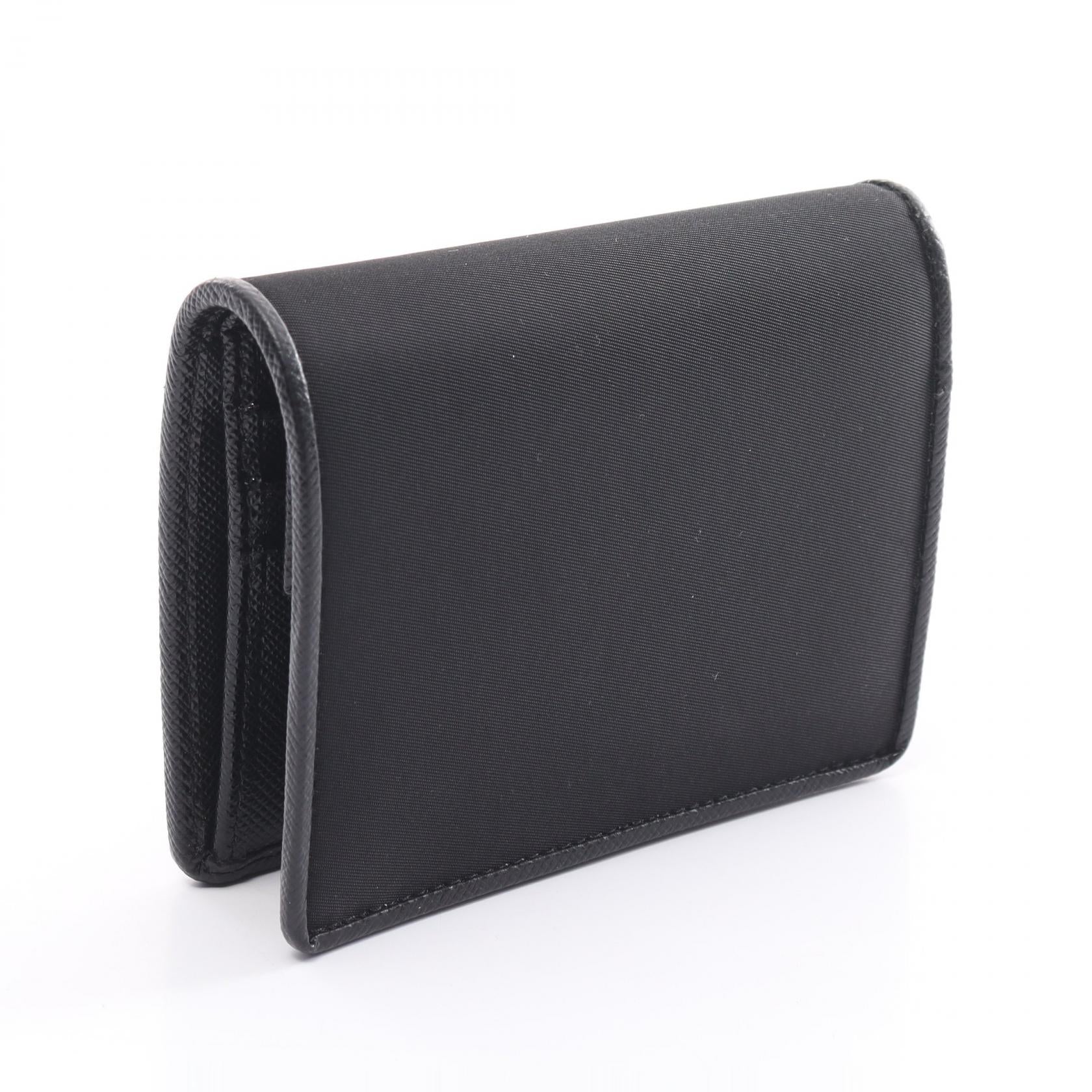 Prada Nylon Saffiano Leather Wallet Black