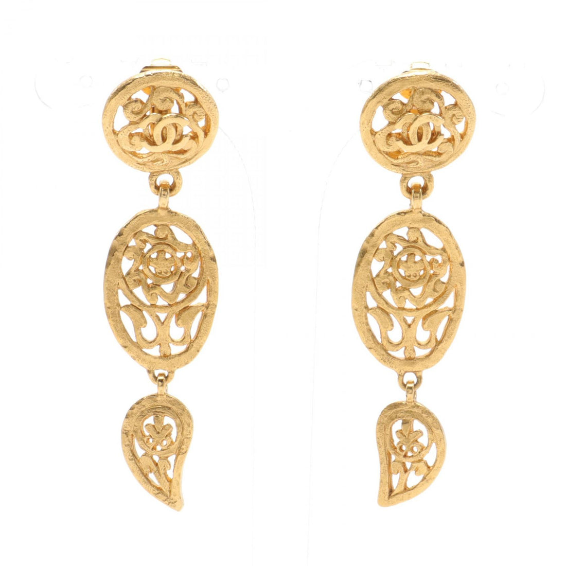 Chanel Coco Mark Earrings Gold 95A