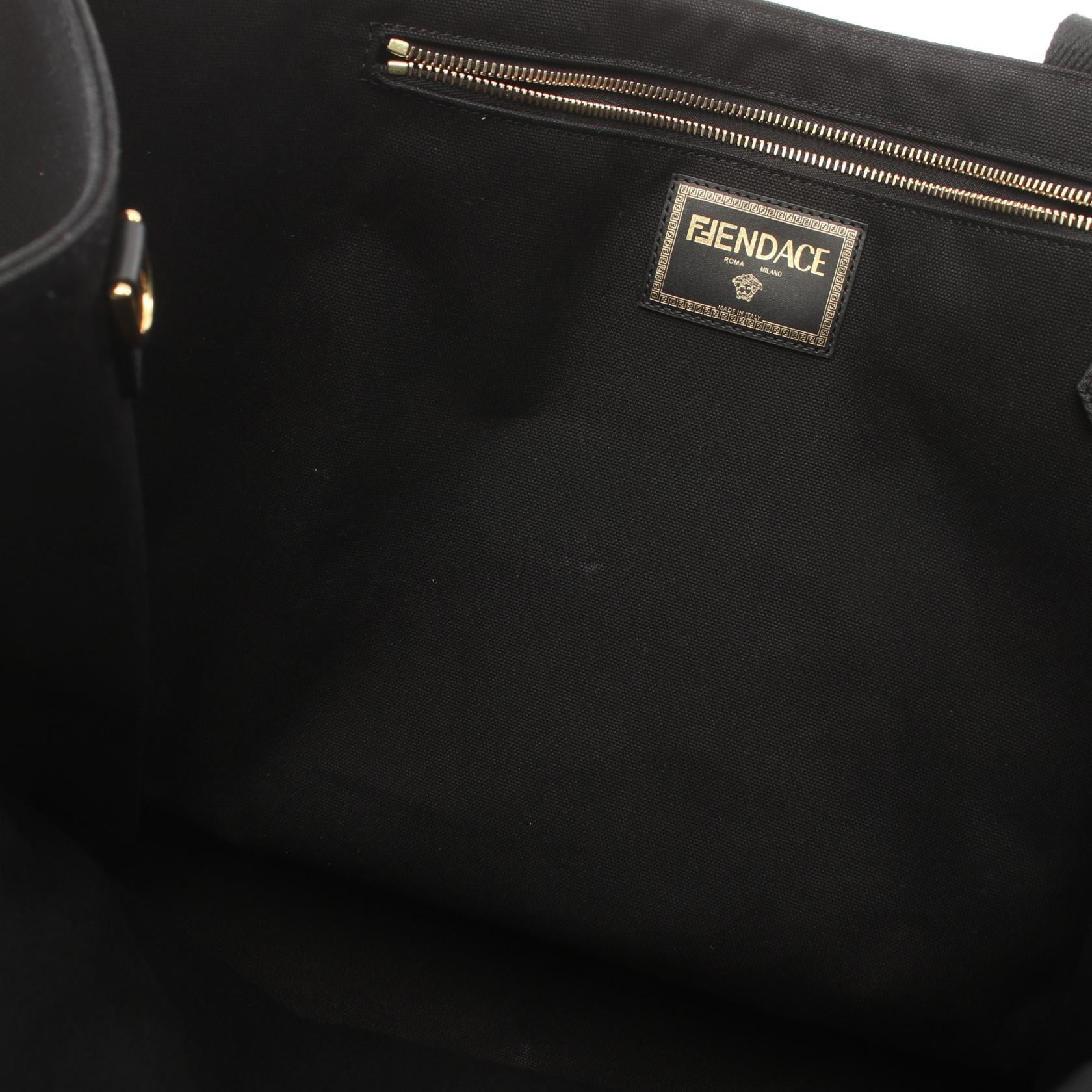 Fendi FENDACE Canvas Tote Bag 7VA558