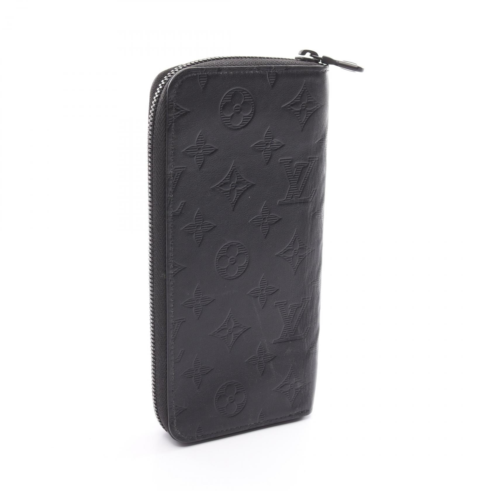 Louis Vuitton Monogram Shadow Zippy Wallet Leather Long Wallet M62902 in Very Good Condition