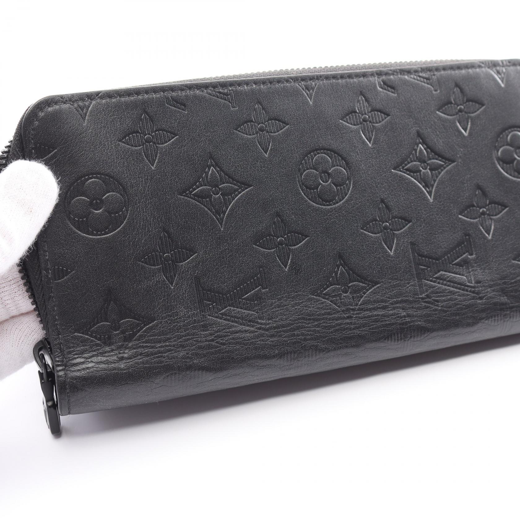 Louis Vuitton Monogram Shadow Zippy Wallet Leather Long Wallet M62902 in Very Good Condition