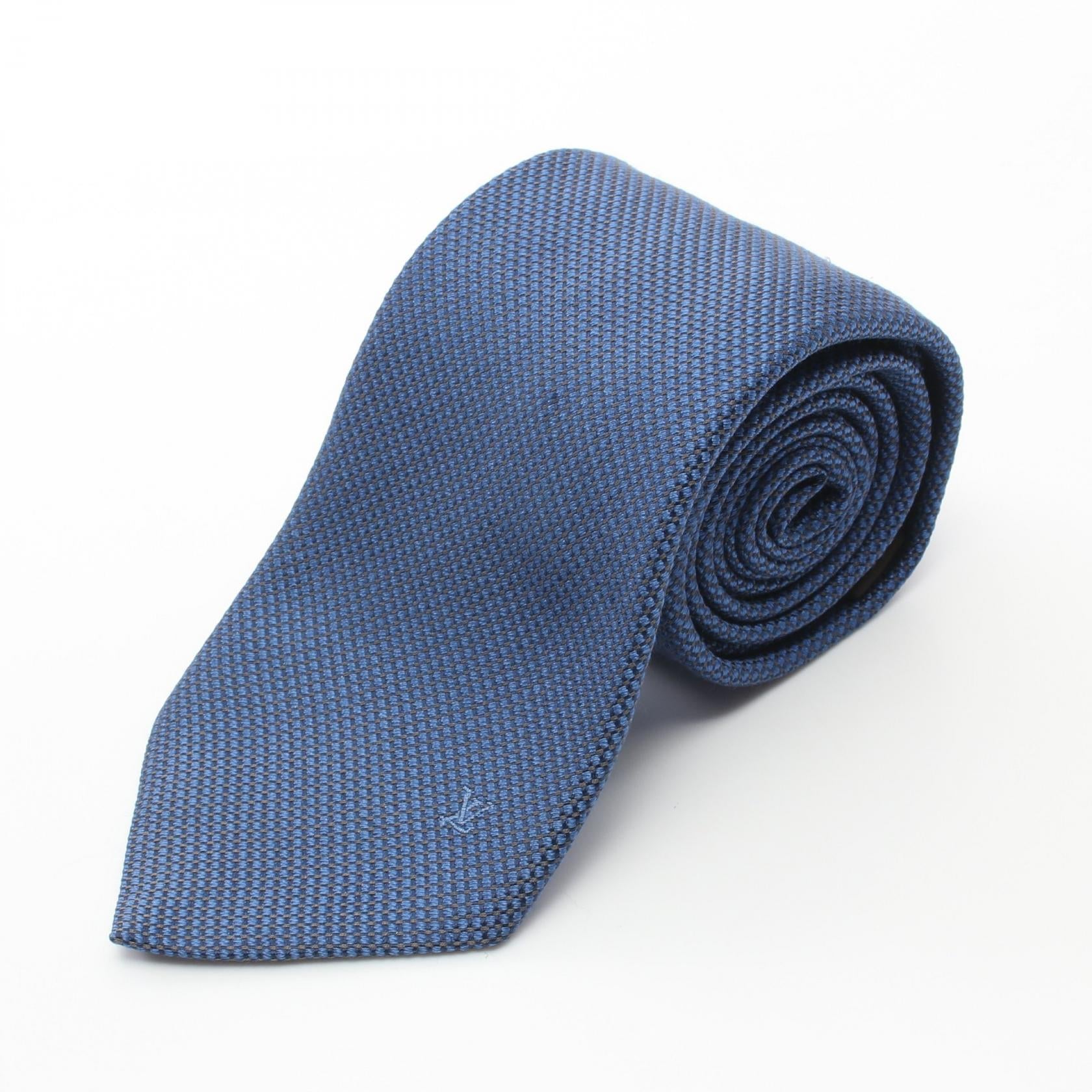 Louis Vuitton Silk Cotton Tie Blue