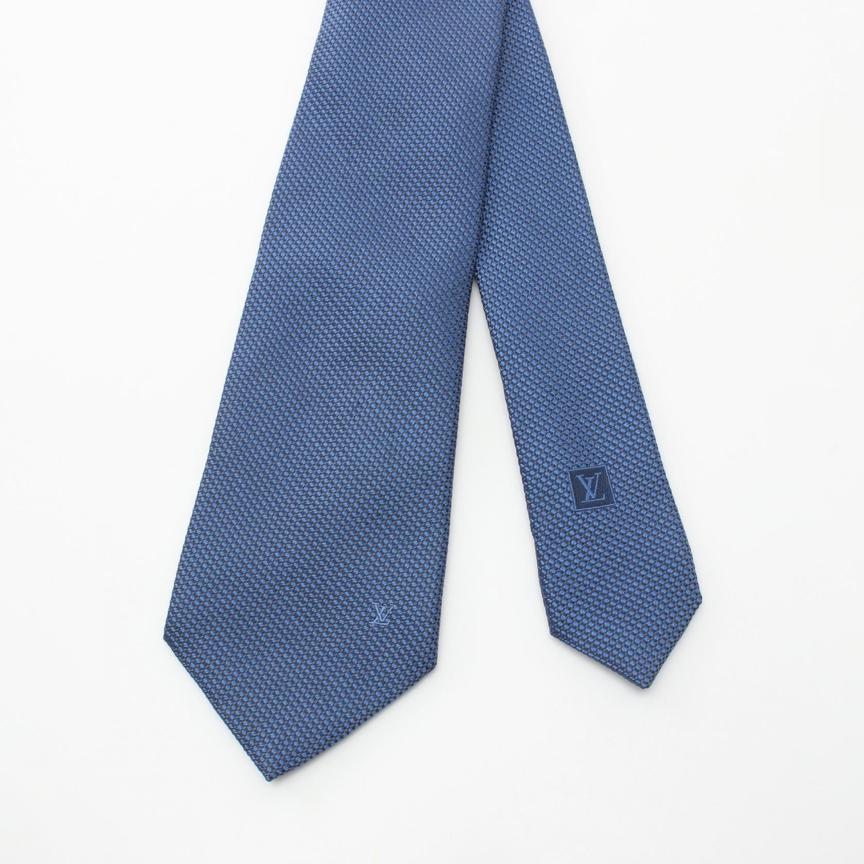 Louis Vuitton Silk Cotton Tie Blue