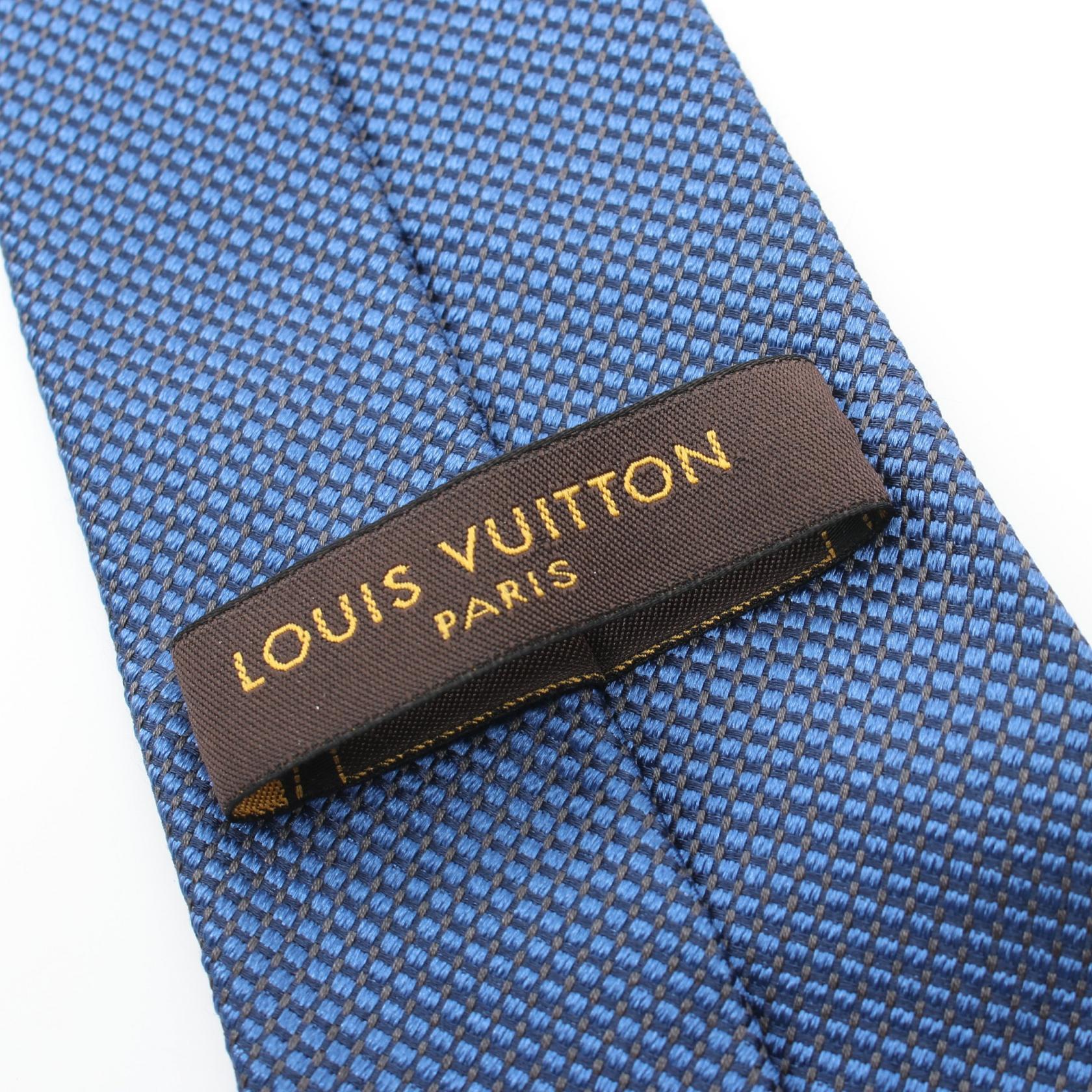 Louis Vuitton Silk Cotton Tie Blue