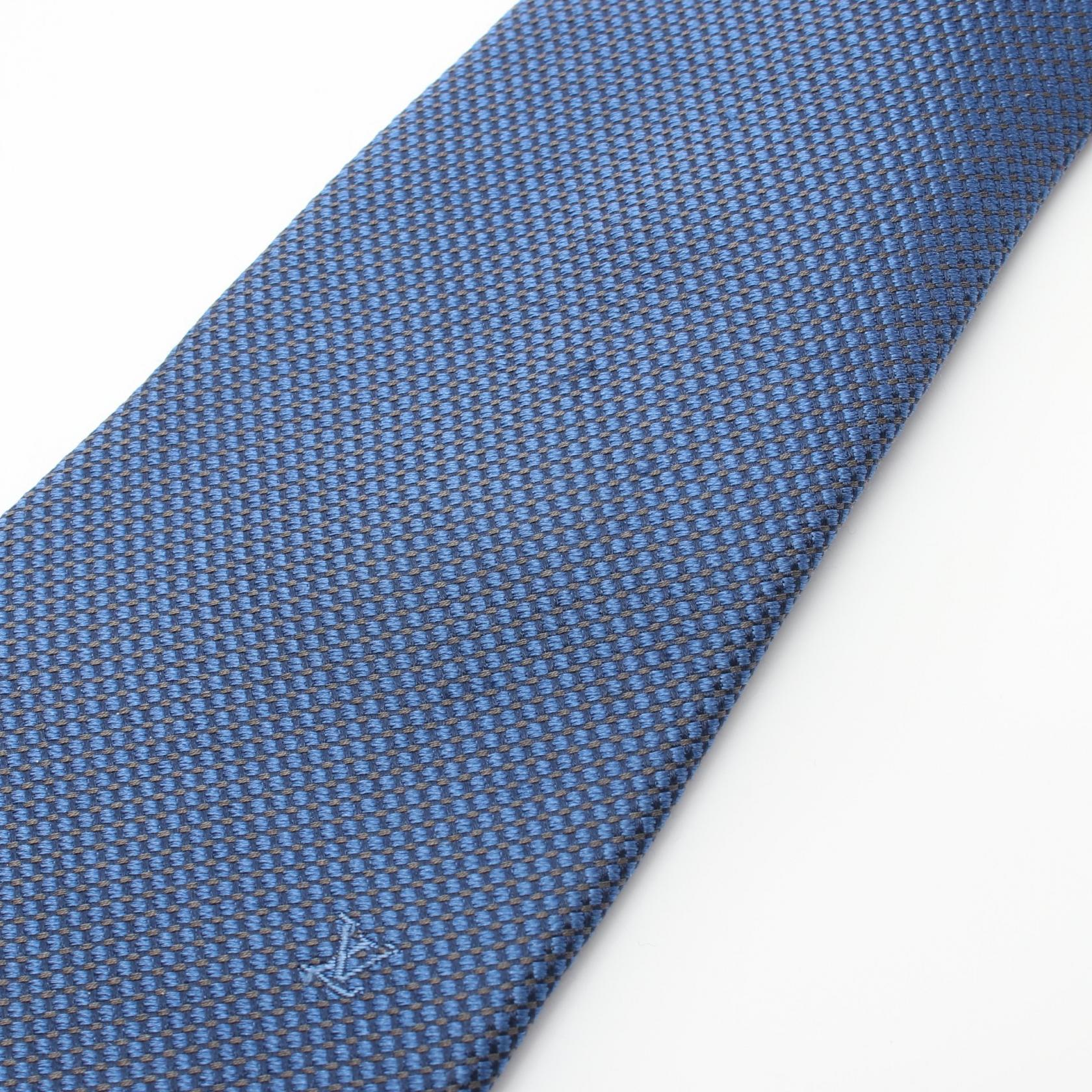 Louis Vuitton Silk Cotton Tie Blue