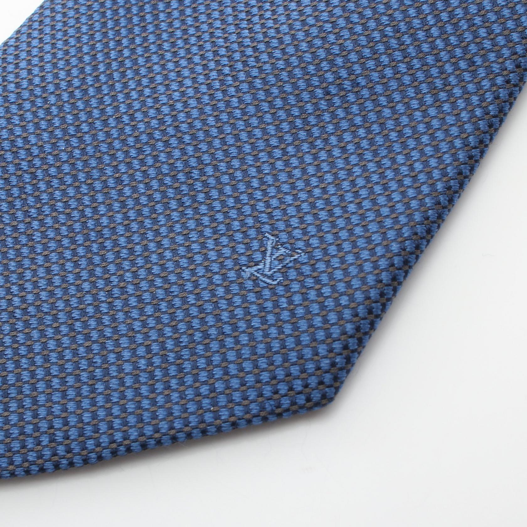 Louis Vuitton Silk Cotton Tie Blue