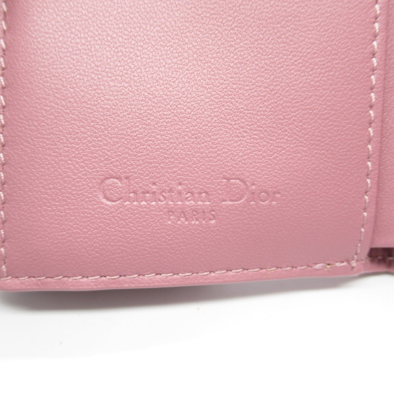 Dior Lady Dior Lambskin Trifold Wallet Pink