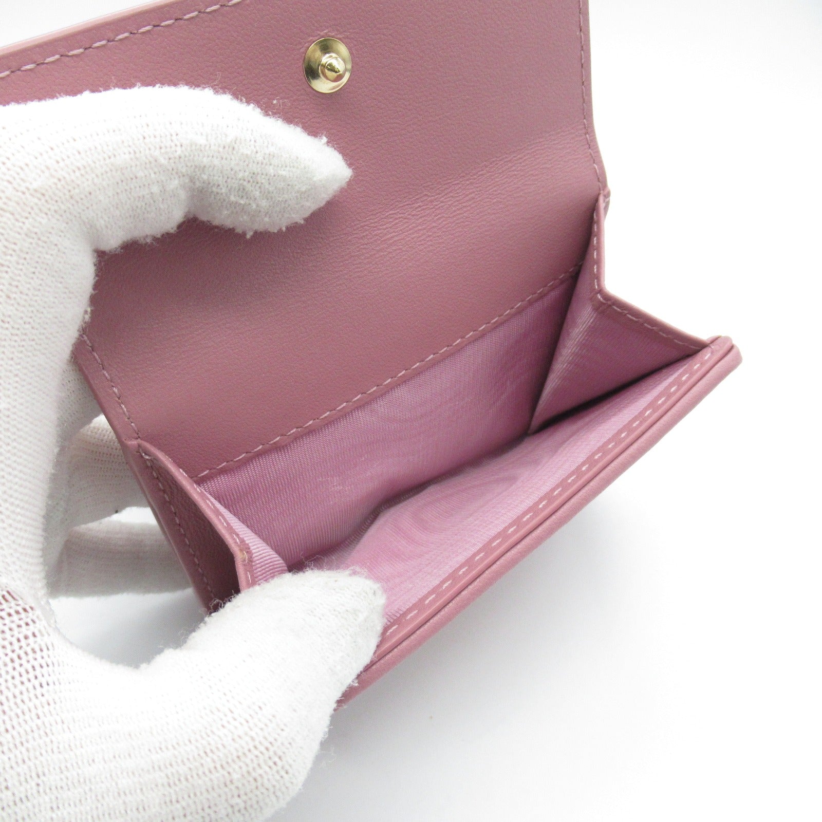 Dior Lady Dior Lambskin Trifold Wallet Pink