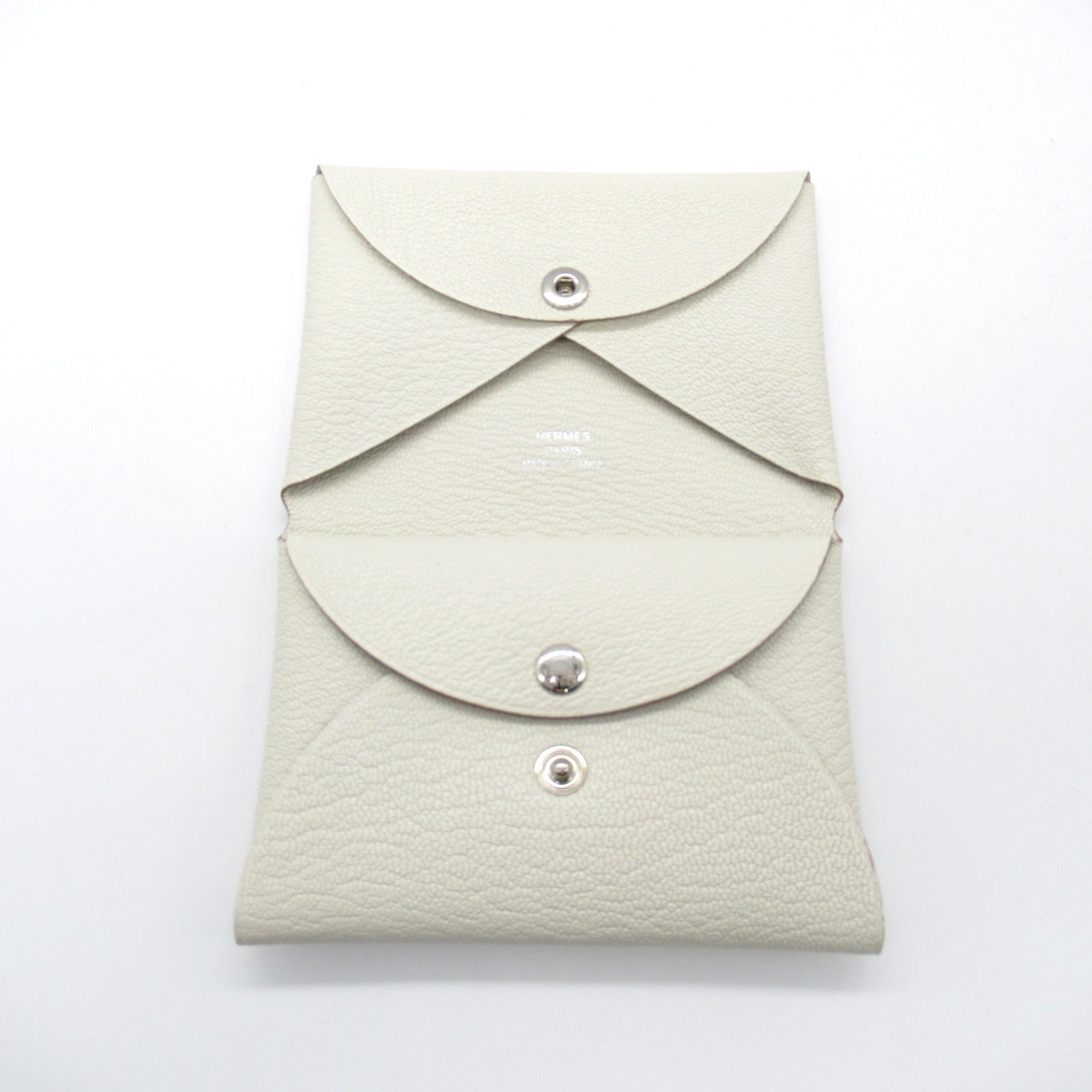 Hermes Calvi Duo Cre Card Case Leather