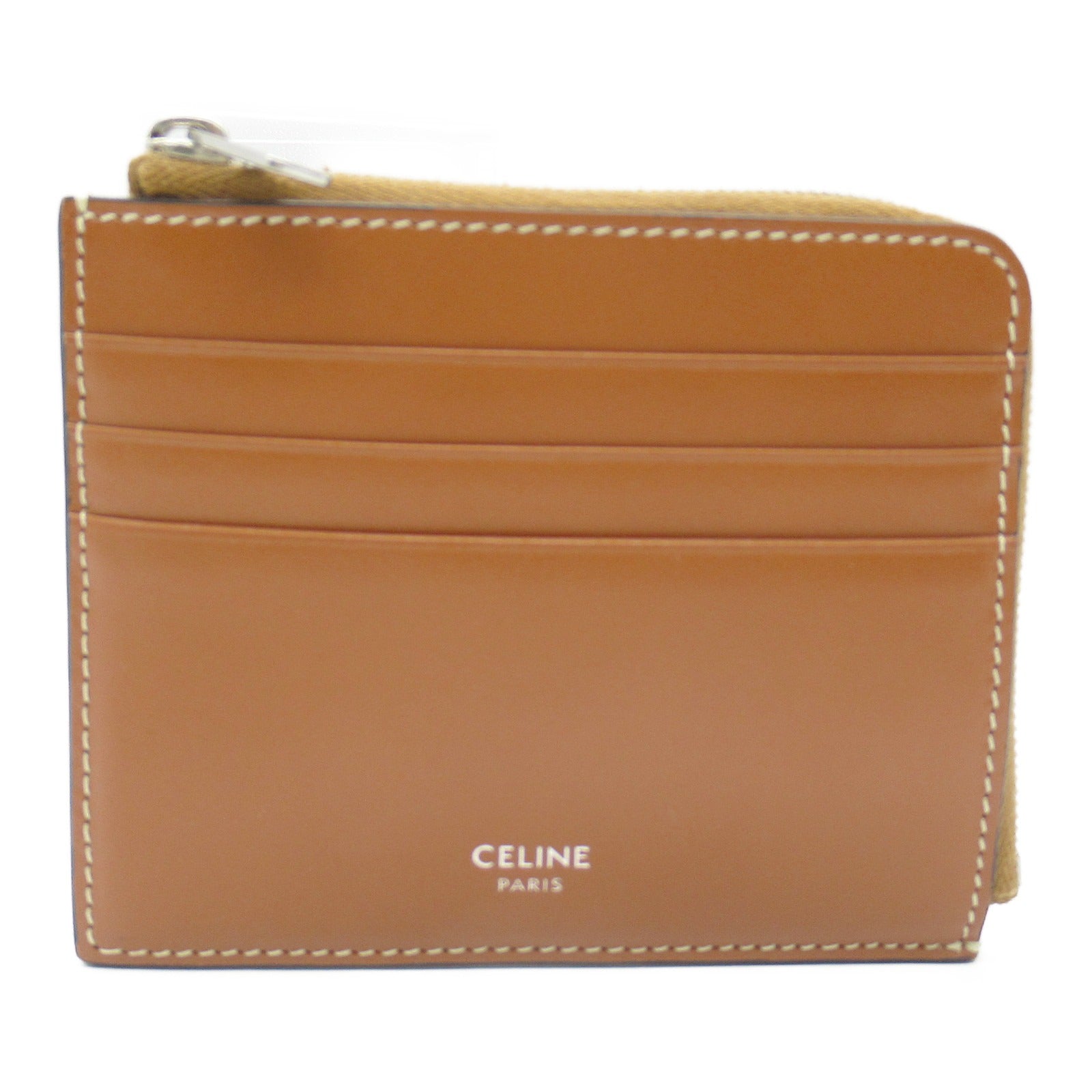 Celine Trion Coin Card Holder Wallet Brown